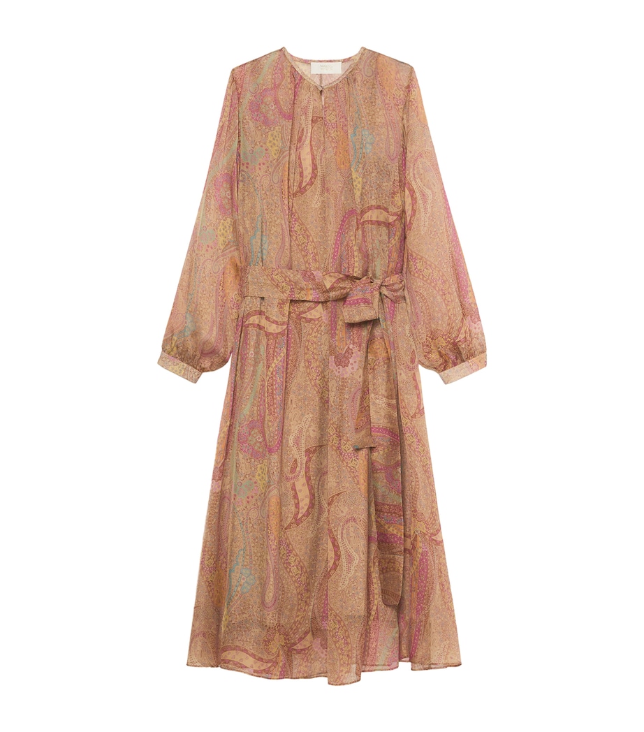 Marina Rinaldi Womens Silk Printed Maxi Dress Camel Image 1