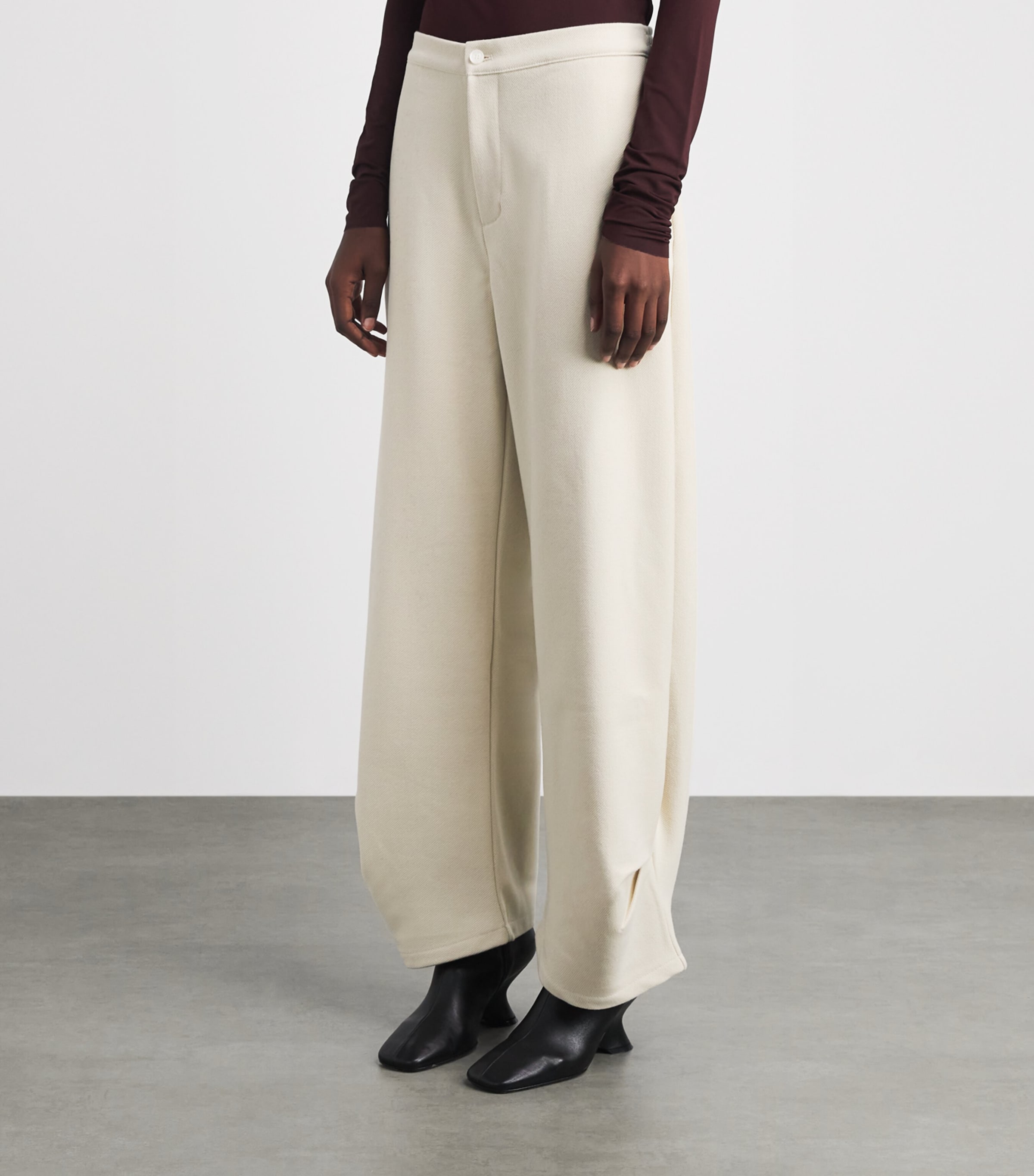 Source Unknown Womens Twill Balloon Wide-Leg Trousers Iv Image 4