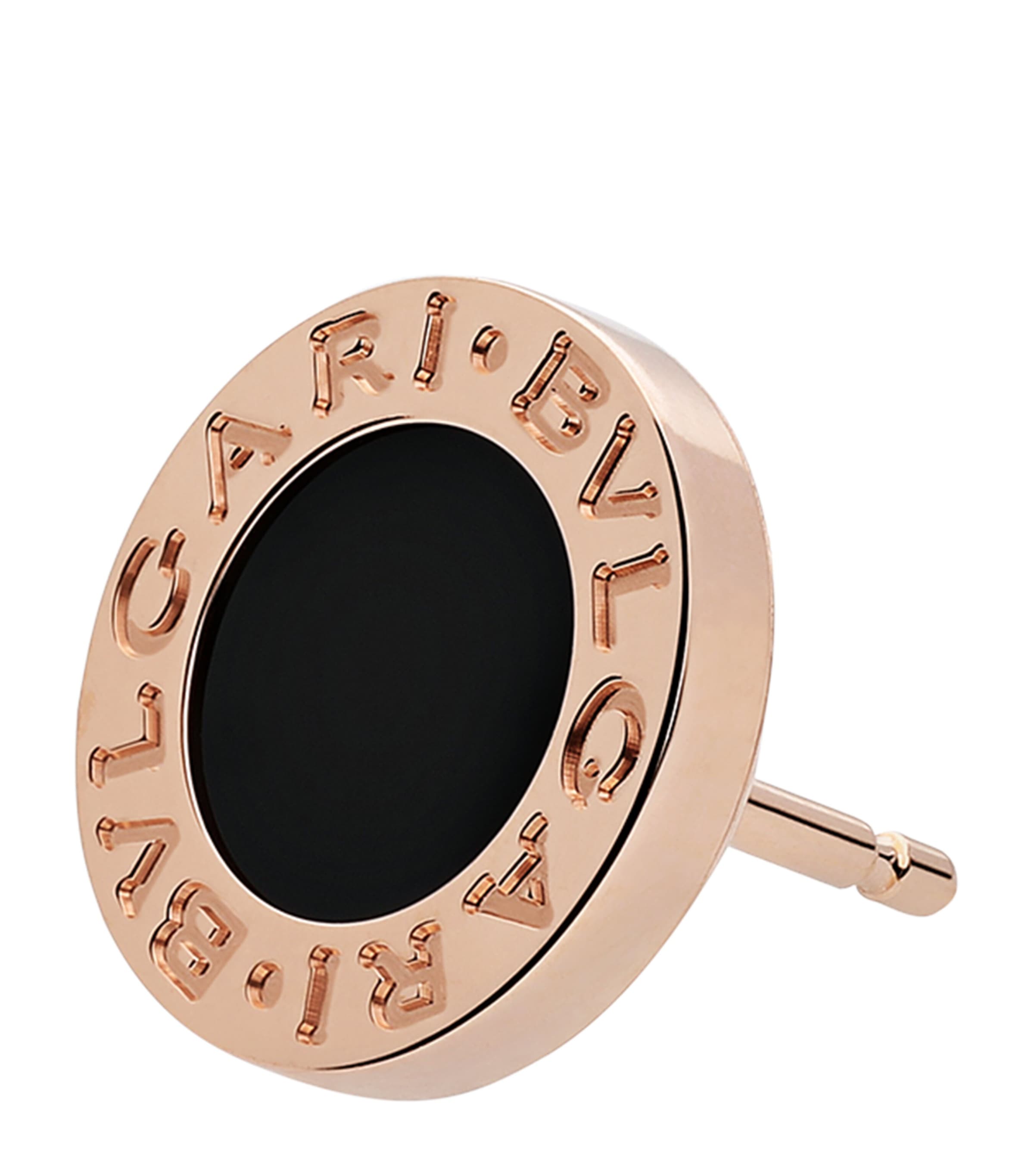 Rose Gold and Onyx BVLGARI BVLGARI Single Stud Earring PINK GOLD Image 2