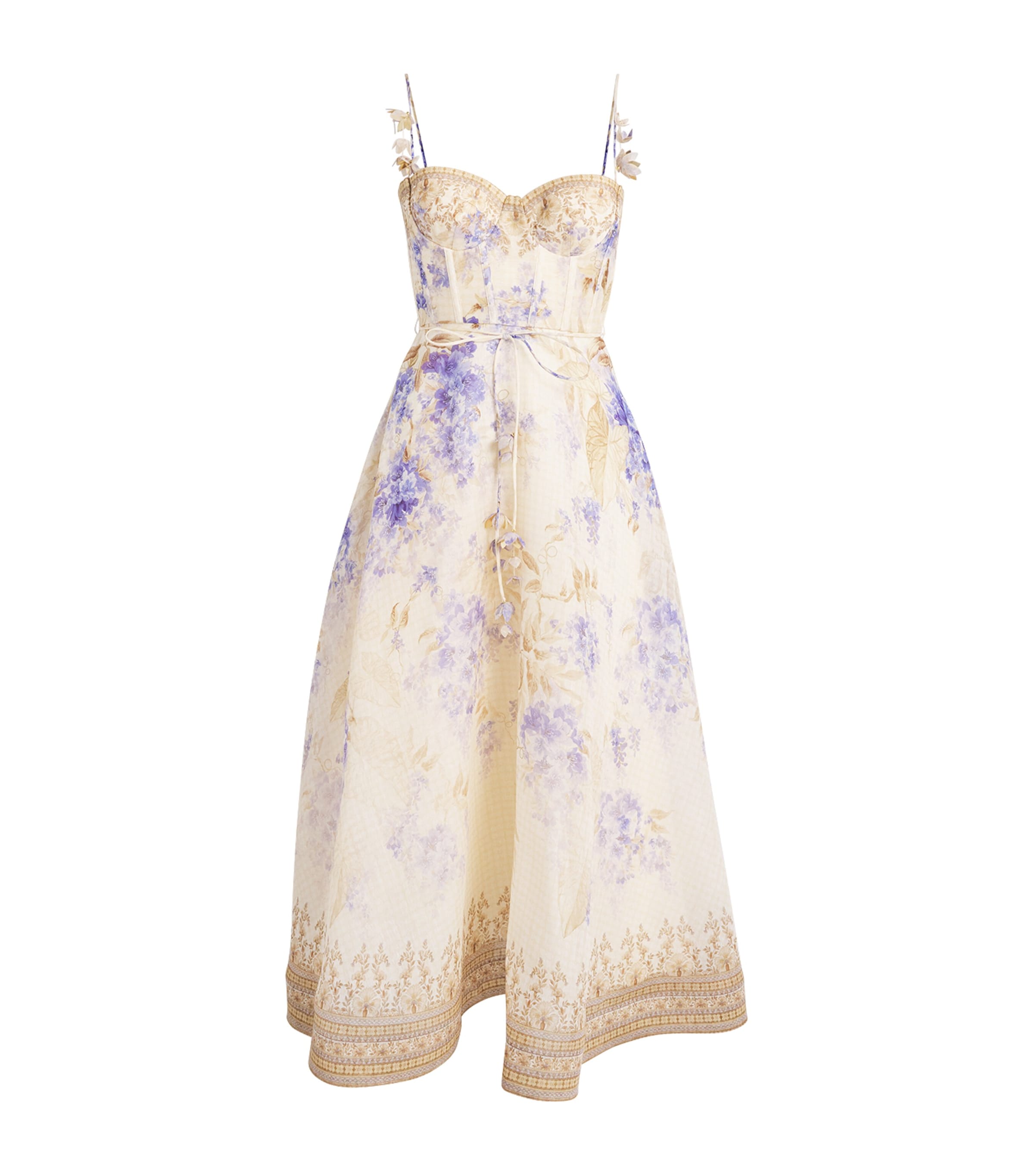 Shop Zimmermann Corseted Dawning Maxi Dress In Beige