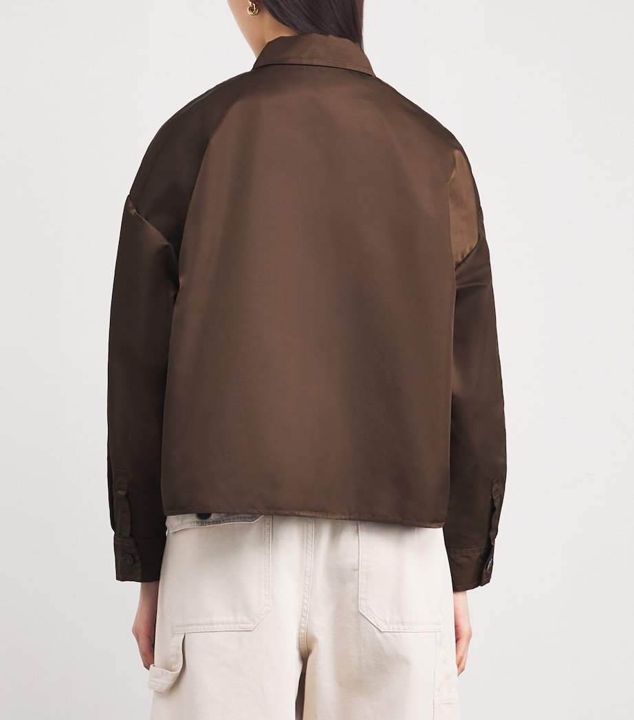 Pocket-Detail Bomber Jacket CHOCOLATE Image 4