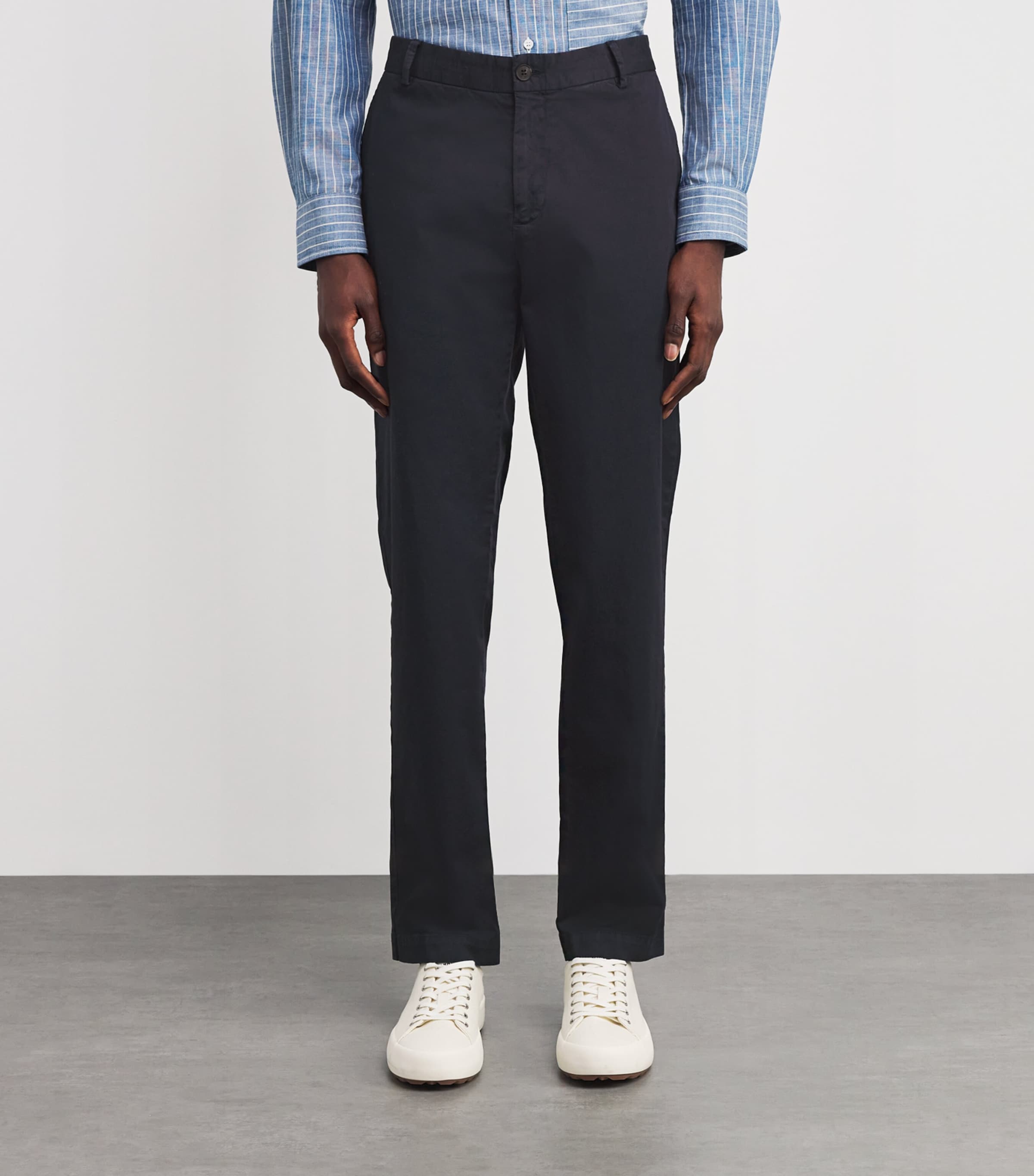 Stretch-Cotton Slim Chinos NAVY Image 3