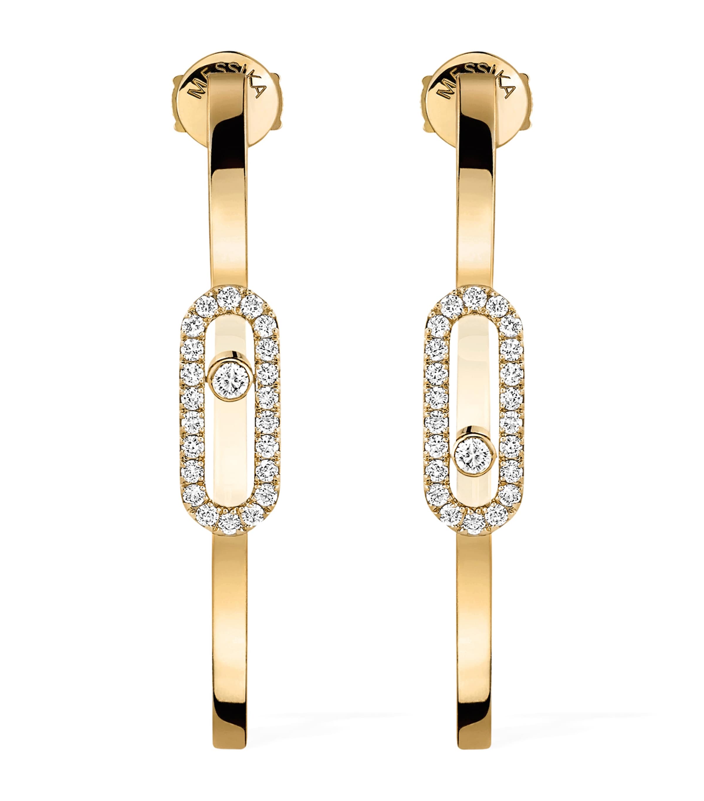 Yellow Gold and Diamond Move Uno Earrings YELLOW GOLD Image 1