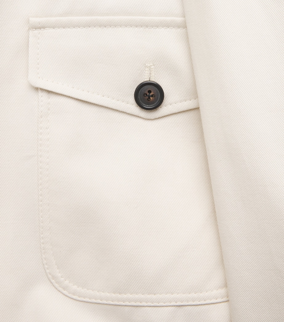 Corneliani Mens Cotton-Cashmere Overshirt Natural / Beige Image 6