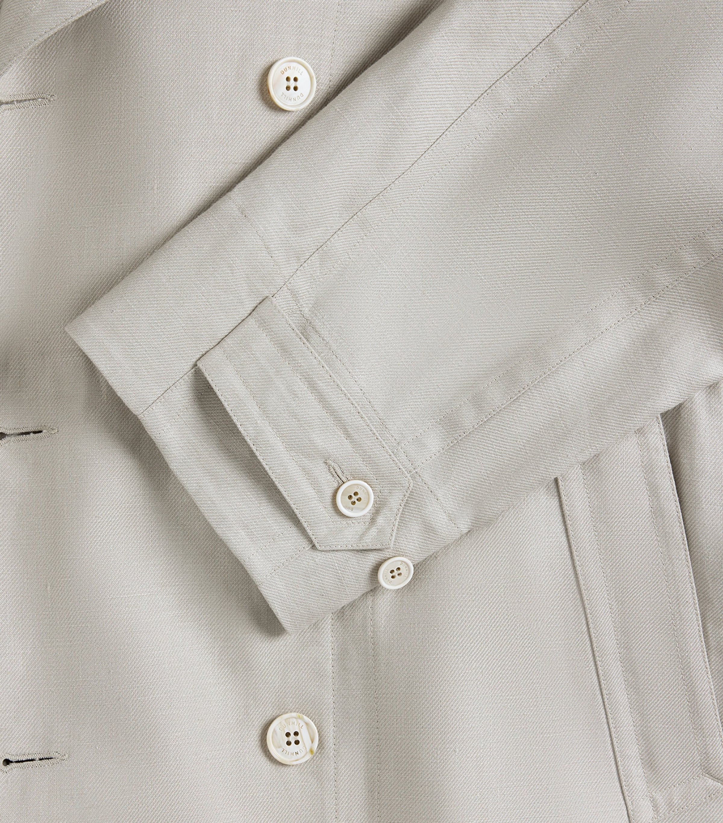 Dunhill Mens Linen Archive Trench Coat Grey Image 5