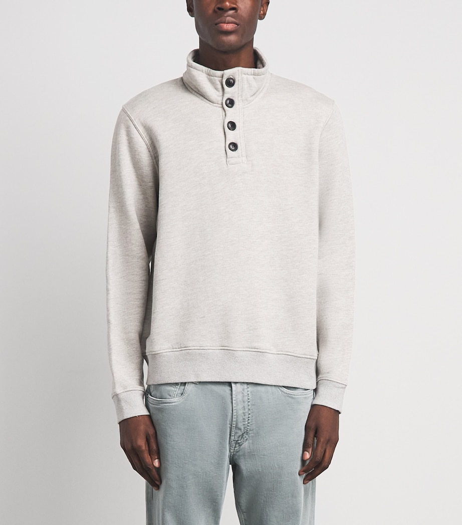Citizens of Humanity Mens Half-Button Sweatshirt Heather Grey Image 4