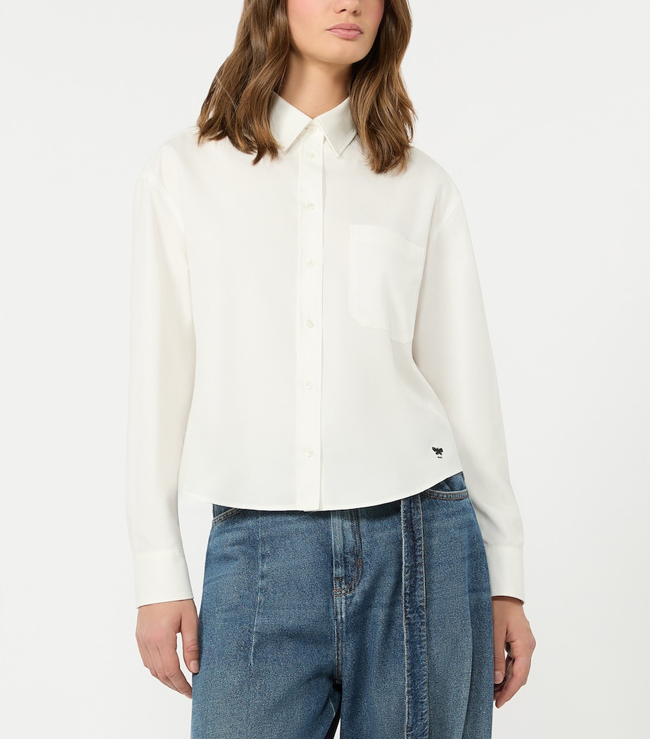 Weekend Max Mara Womens Cotton Cropped Shirt White Image 3