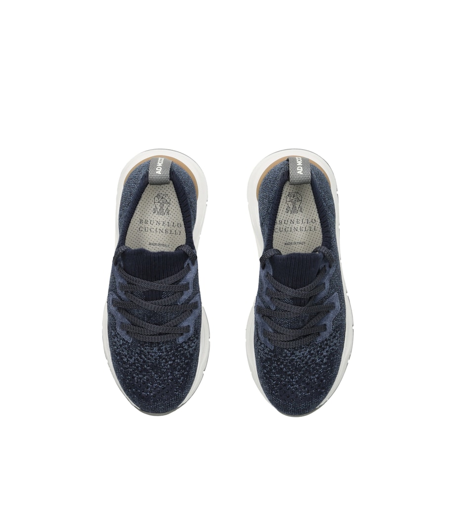 Brunello Cucinelli Kids Knitted Sneakers Blue/dark Image 3