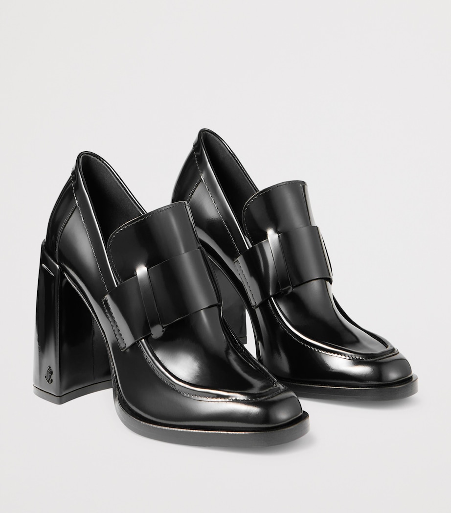 Tylor 95 Leather Heeled Loafers BLACK Image 5