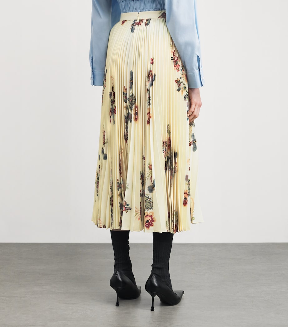 Floral Pleated Maxi Skirt X0804 Image 4