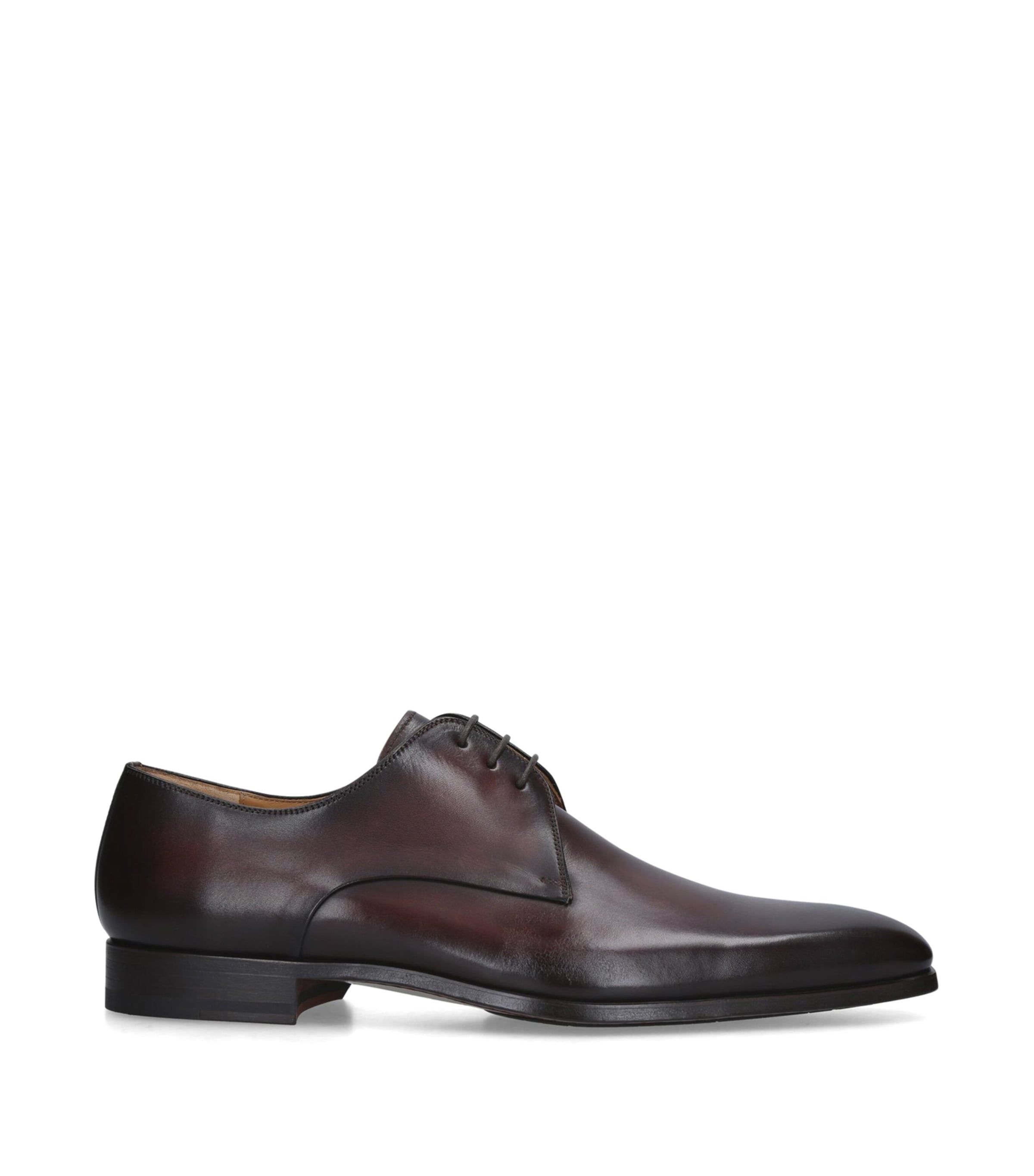 Shop Magnanni Plain Leather Derby Shoes In Brown