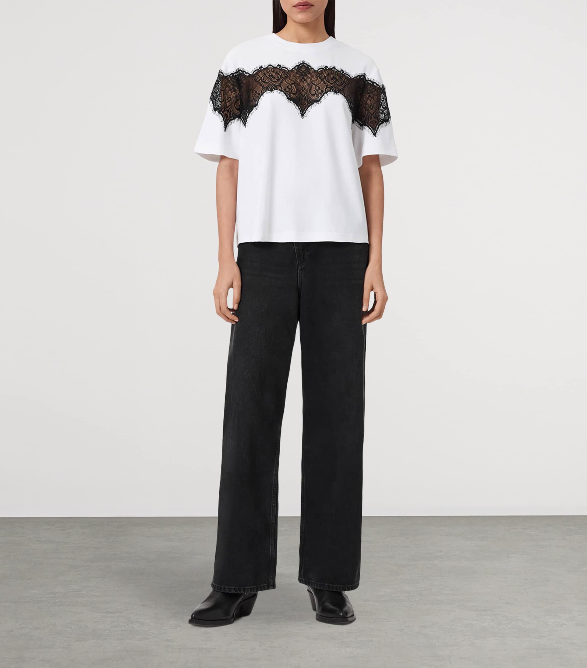 AllSaints Womens Organic Cotton Lisa T-Shirt Optic White Image 2