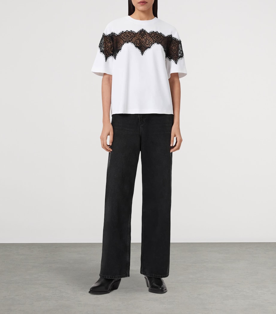 AllSaints Womens Organic Cotton Lisa T-Shirt Optic White Image 2