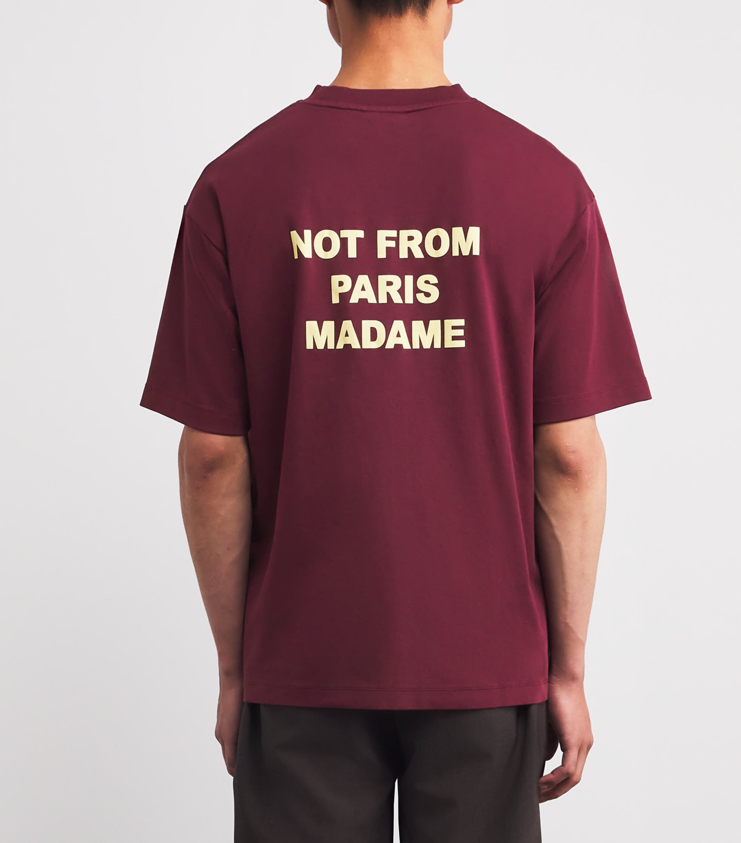 Drôle De Monsieur Mens Cotton Graphic T-Shirt Wn / Wine Image 4