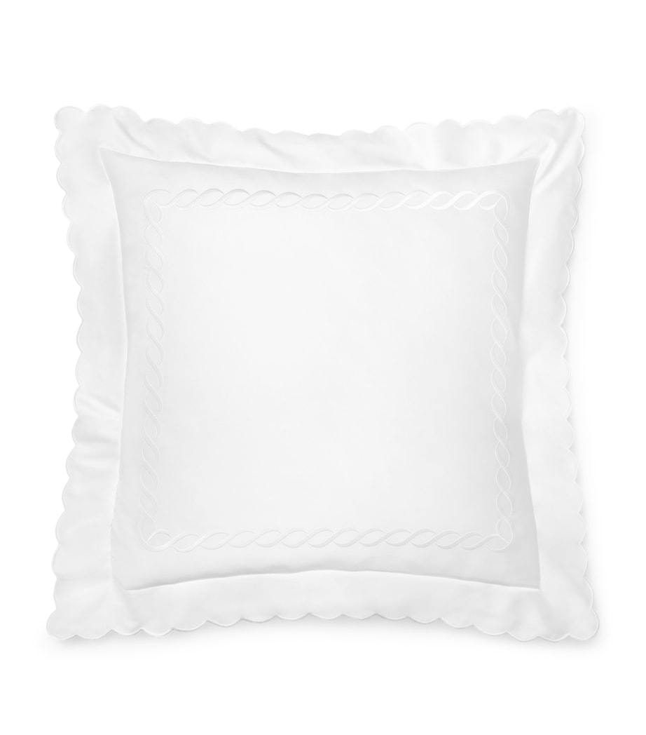 Cotton Treccia Splendore Square Pillowcase (65cm x 65cm) WHITE/WHITE Image 1