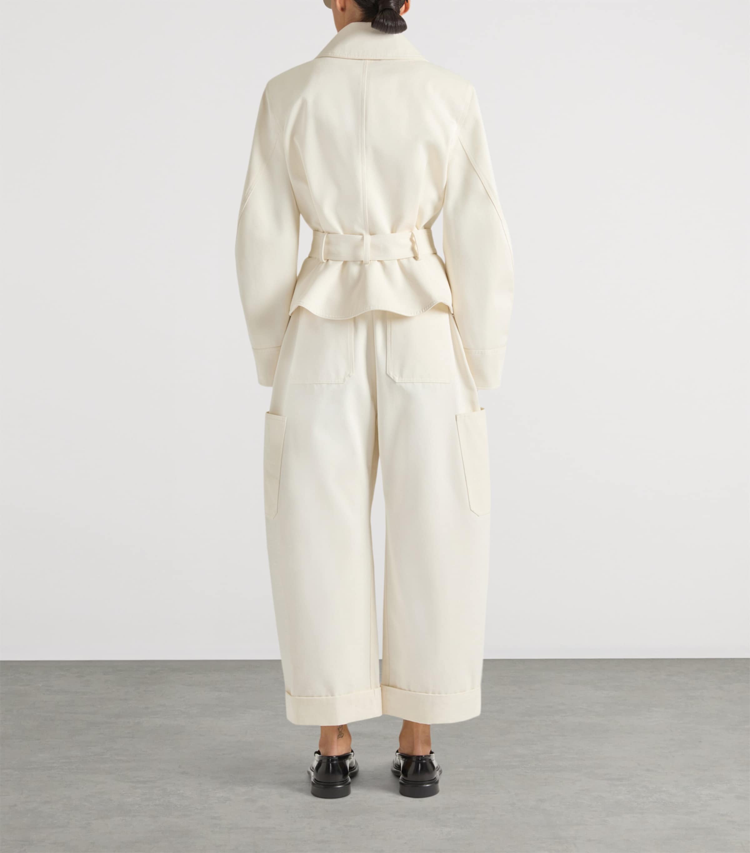 Cotton-Wool Belted Bomber Jacket IVORY Image 4