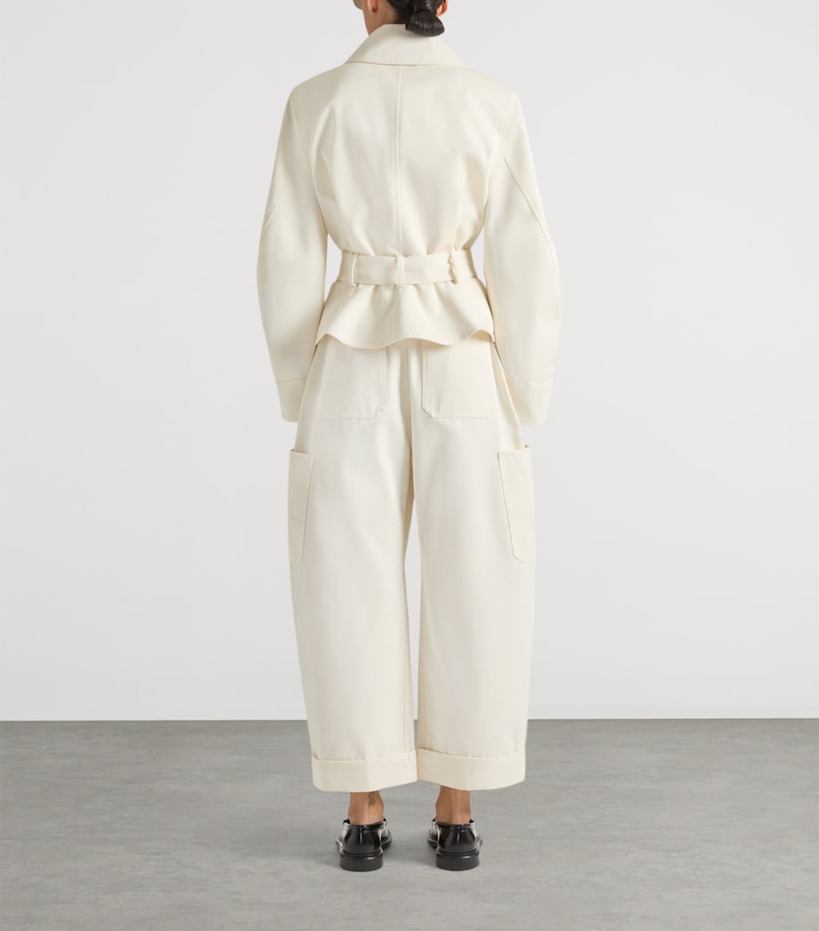 Cotton-Wool Belted Bomber Jacket IVORY Image 4