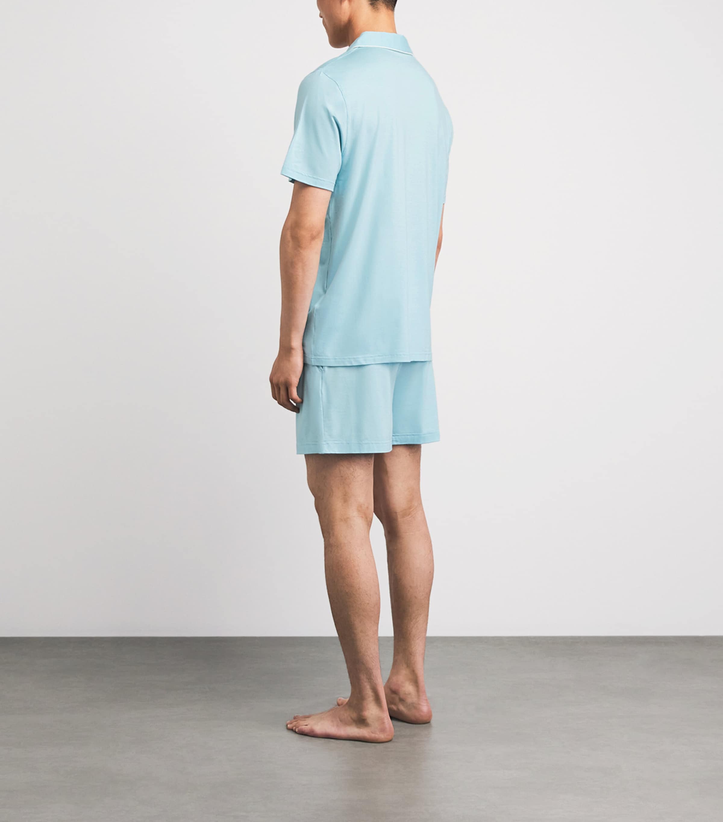 Derek Rose Mens Modal-Blend Short Basel Pyjama Set Blu Image 4