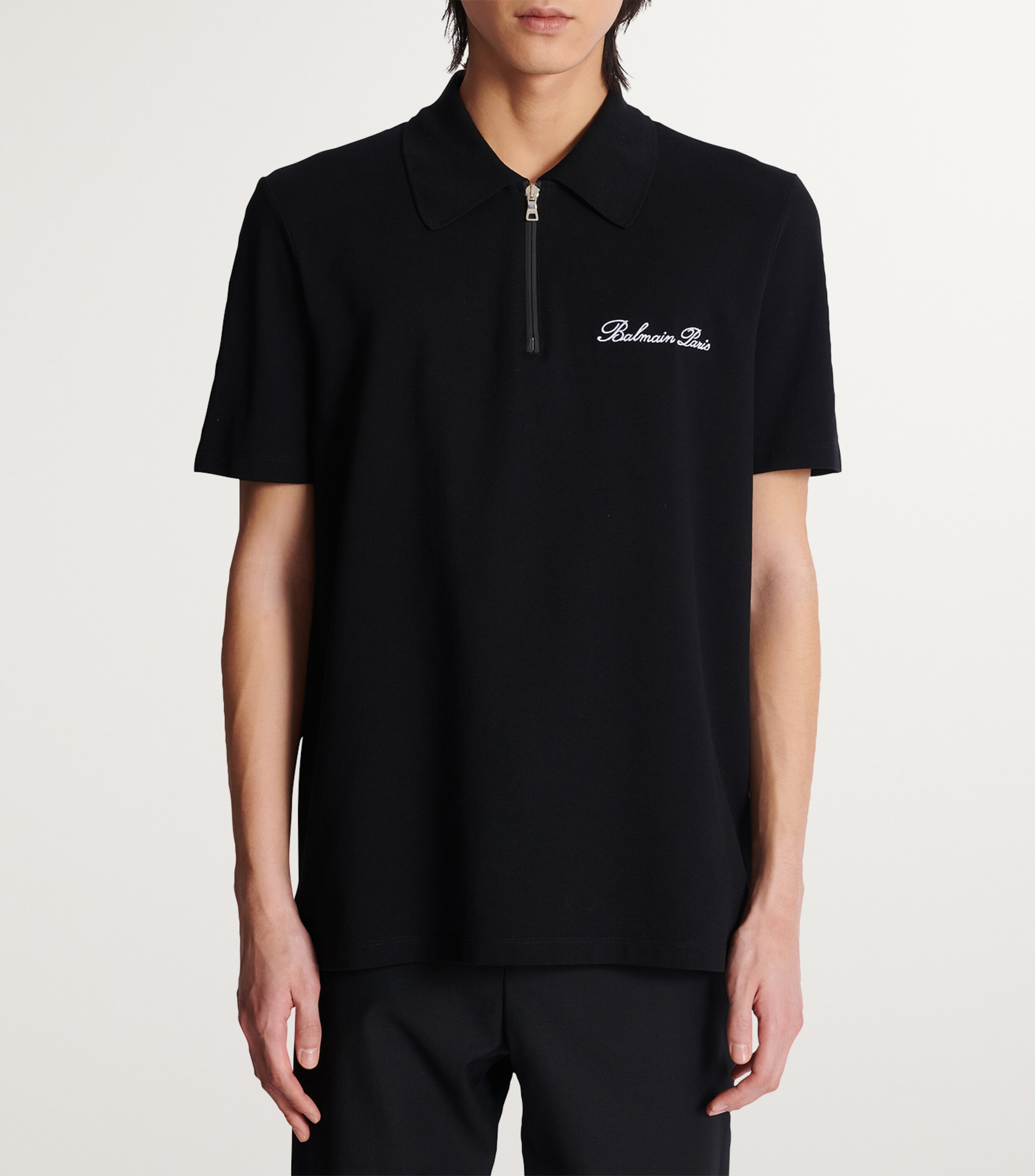 Embroidered Logo Polo Shirt EAB NOIR/BLANC Image 4