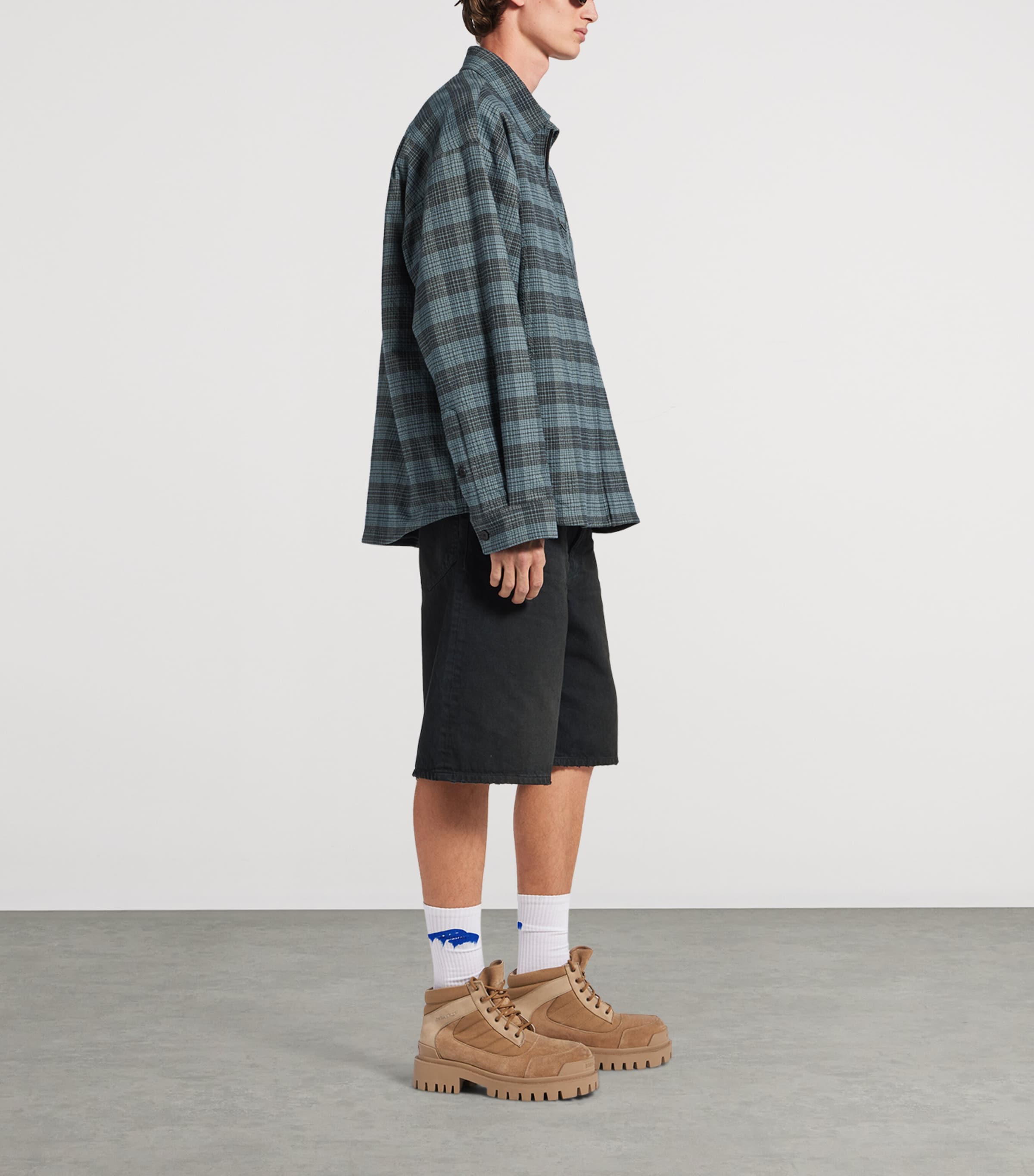 Balenciaga Mens Check Padded Overshirt Image 4