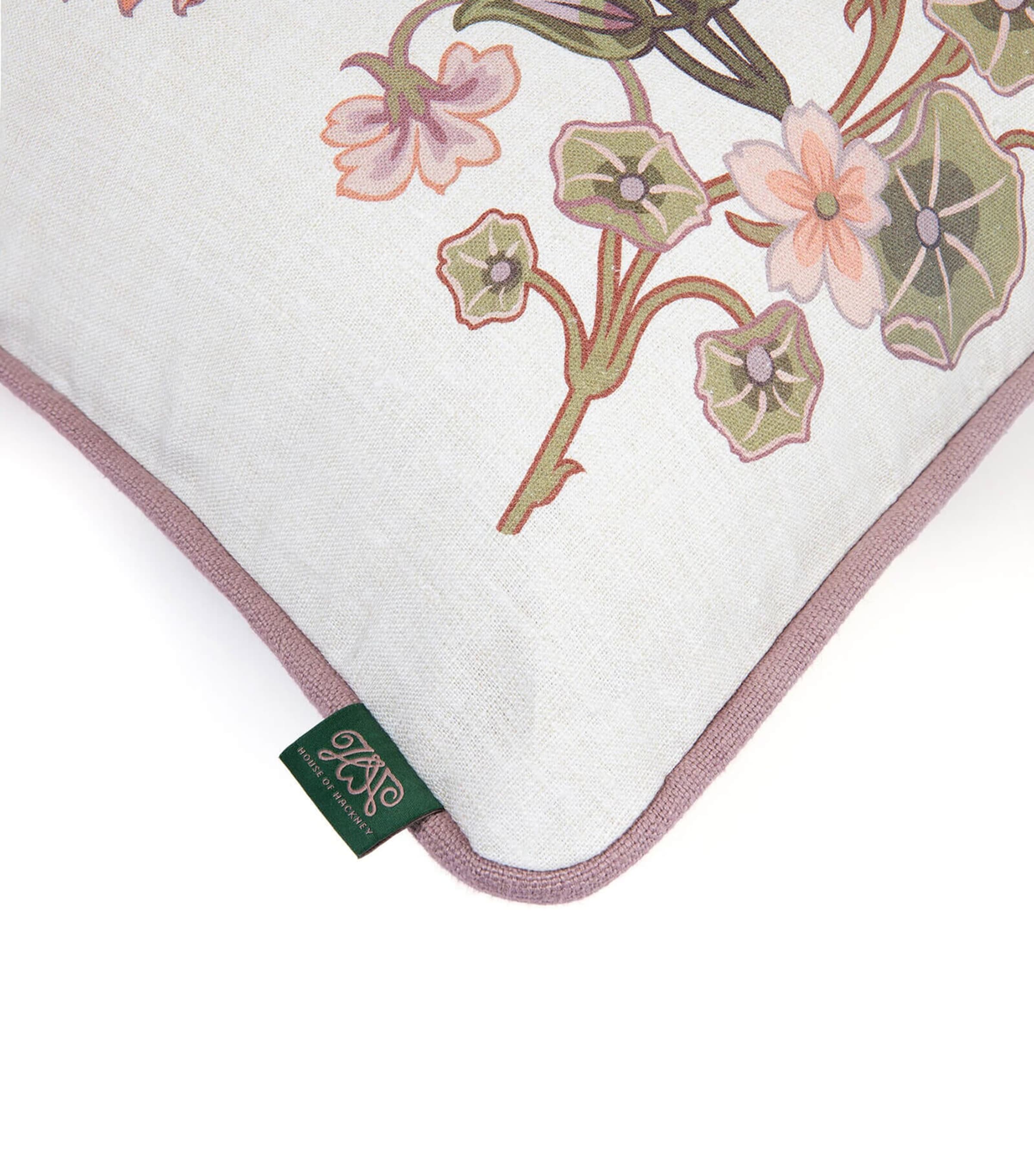 Medium Hemp The Dancing Orchids Cushion (45cm x 45cm) ECRU Image 4