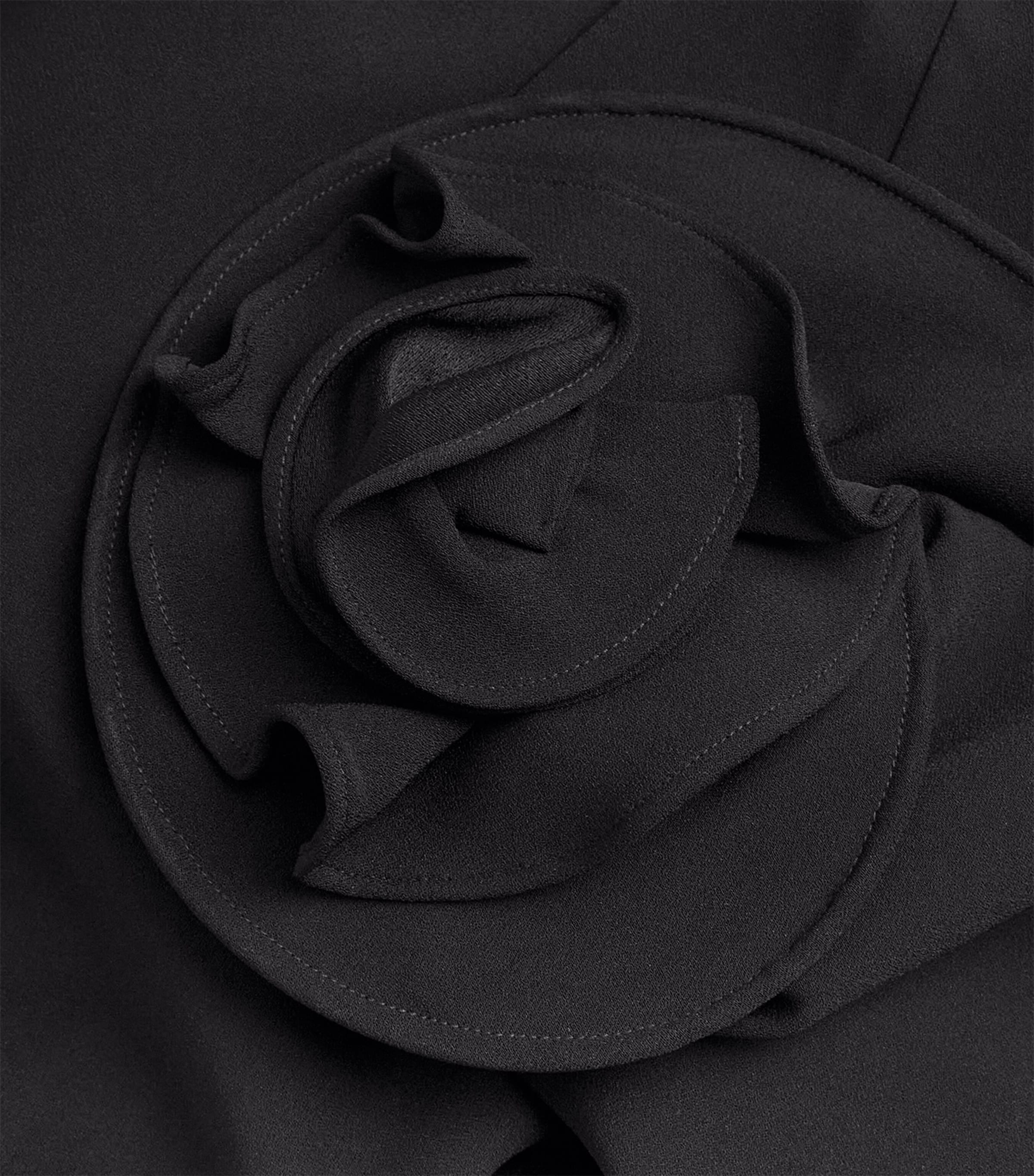 Roland Mouret Womens Rose Appliqué Sleeveless Midi Dress Black Image 6