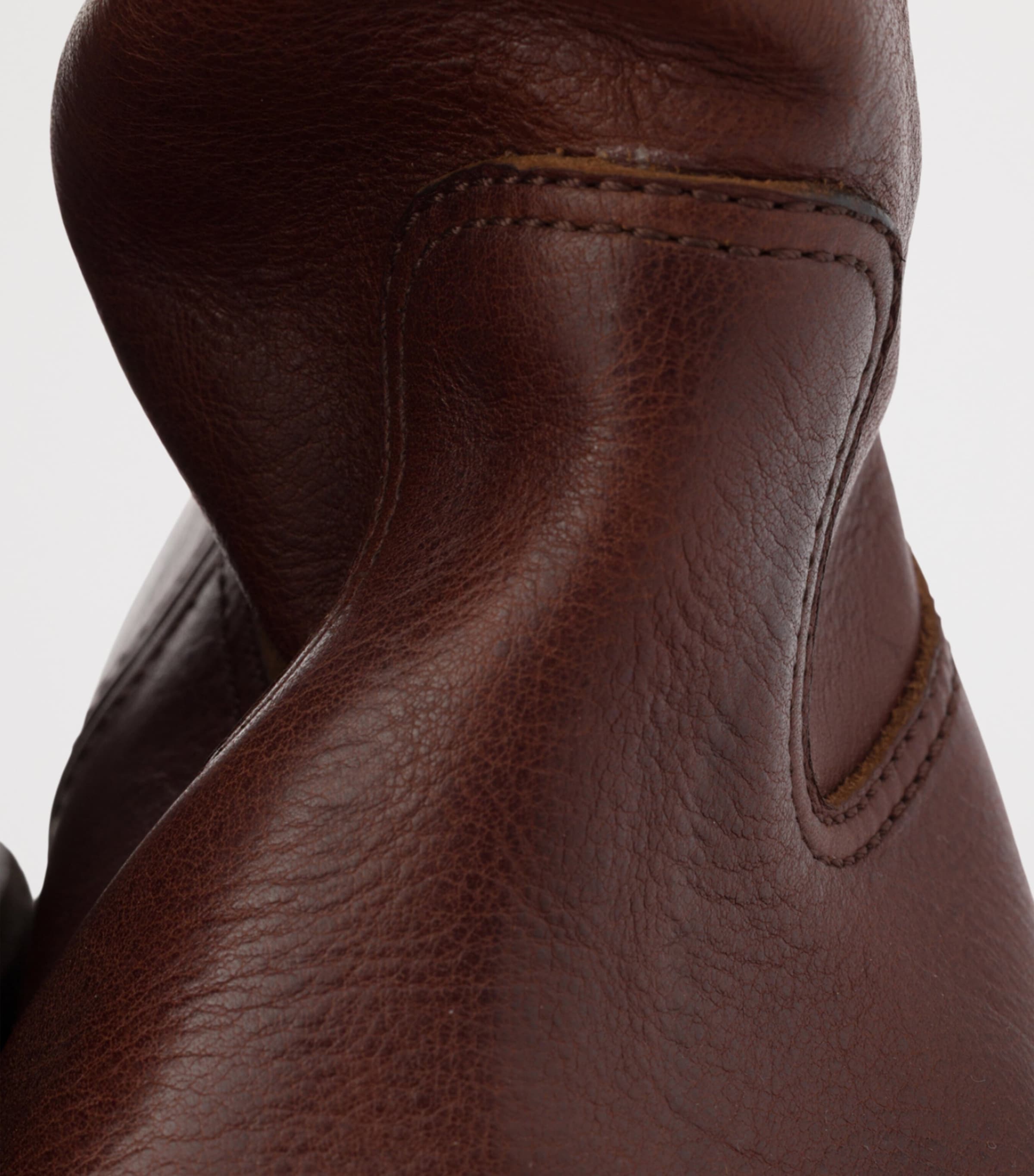 Prada Leather Vintage-Effect Mid-Calf Boots 30 Brown Image 7