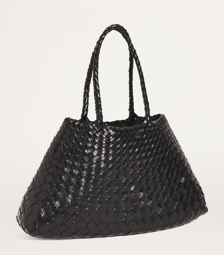 Large Leather Santa Croce Tote Bag BLACK Image 3