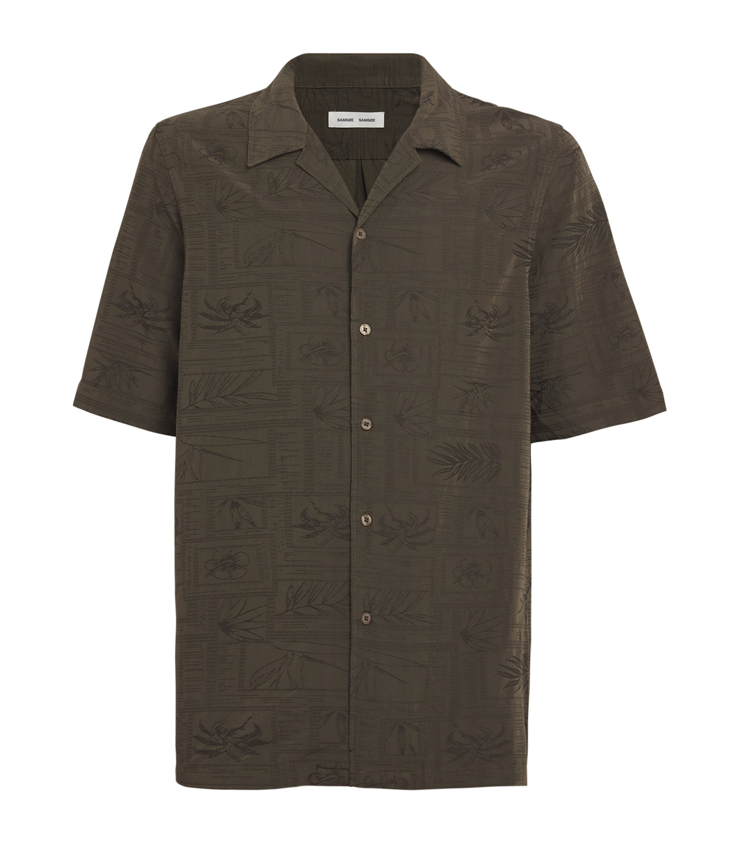 Shop Samsoe & Samsoe Camp Collar Saoscar Shirt In Brown