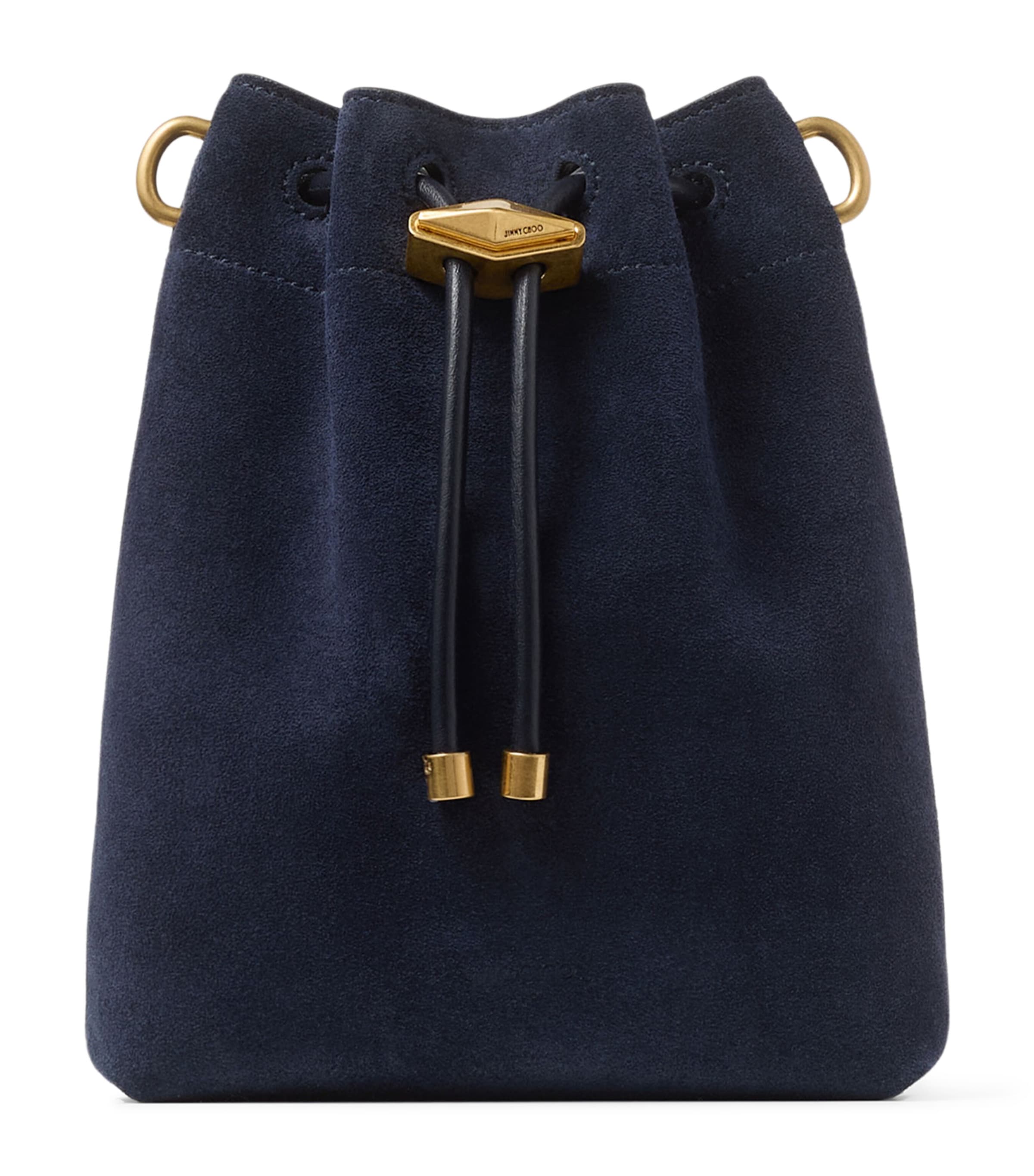 Suede Cinch Mini Bucket Bag MARINE/GOLD Image 1