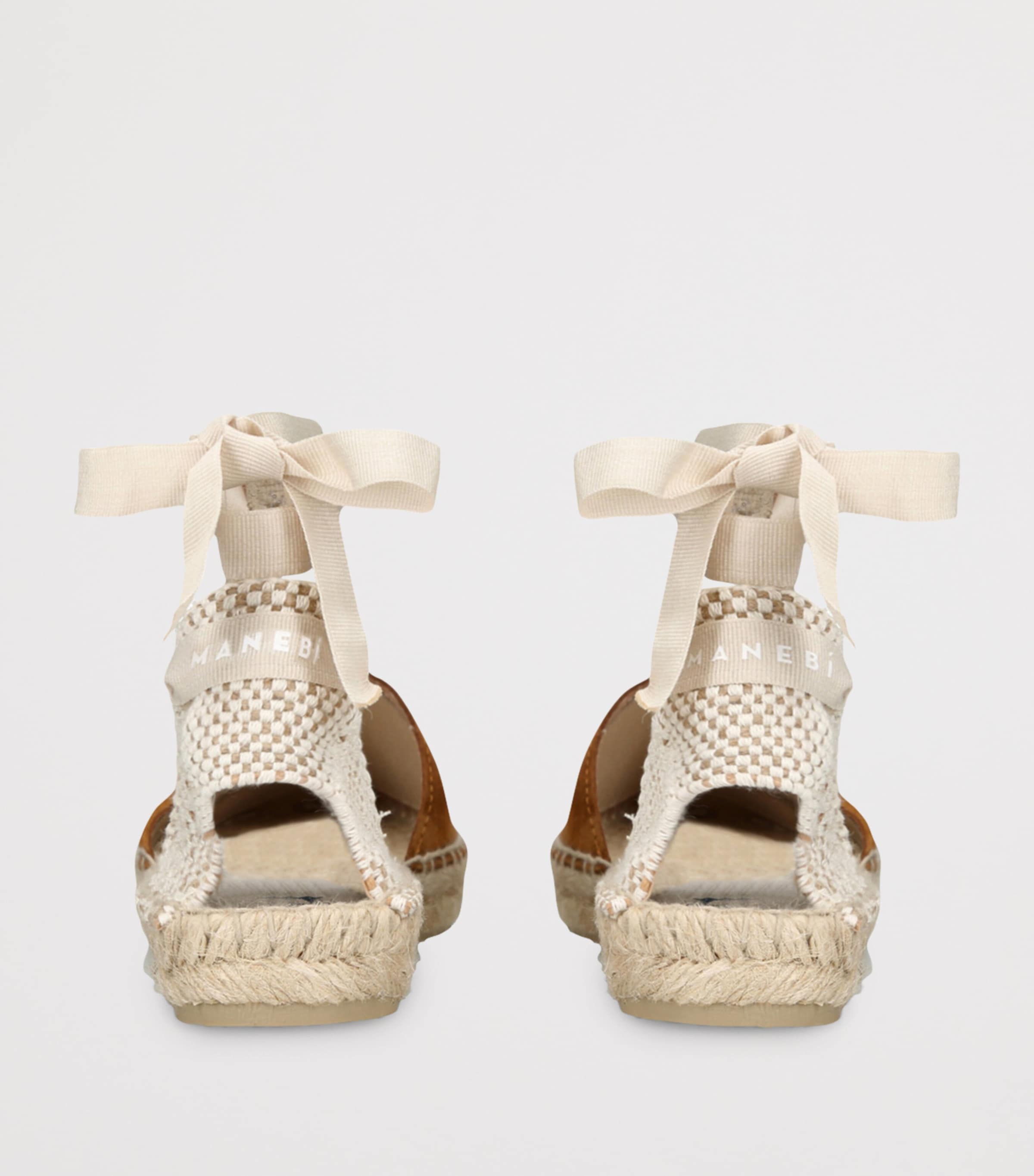 Manebi Suede Hamptons Espadrilles Mid Brown Image 2