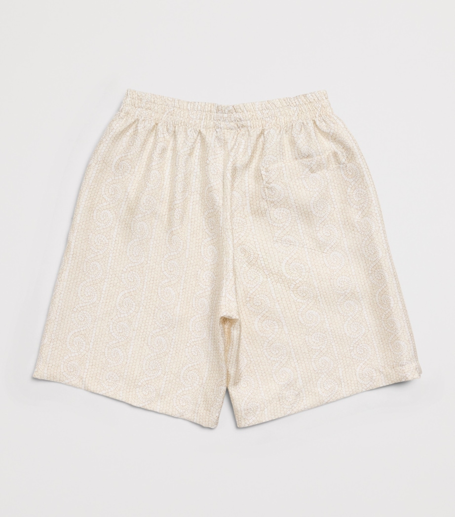 Versace Kids Silk Twill Greca Mosaic Shorts (4-14 Years) Image 2