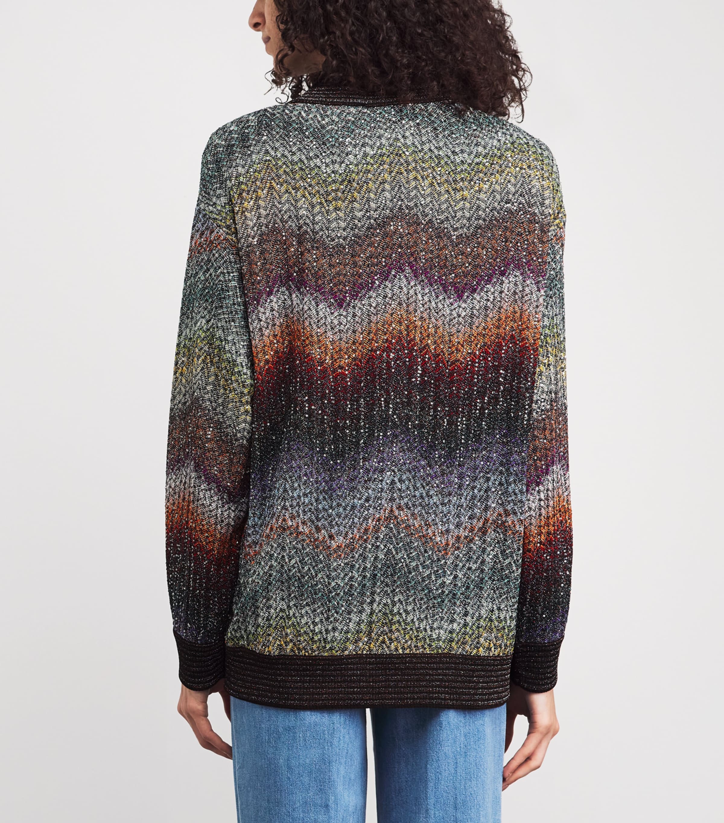 Sequin Zigzag Cardigan S72P0 MULTI DARK Image 4