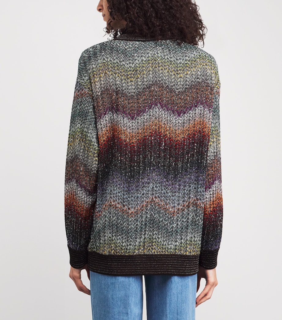 Sequin Zigzag Cardigan S72P0 MULTI DARK Image 4