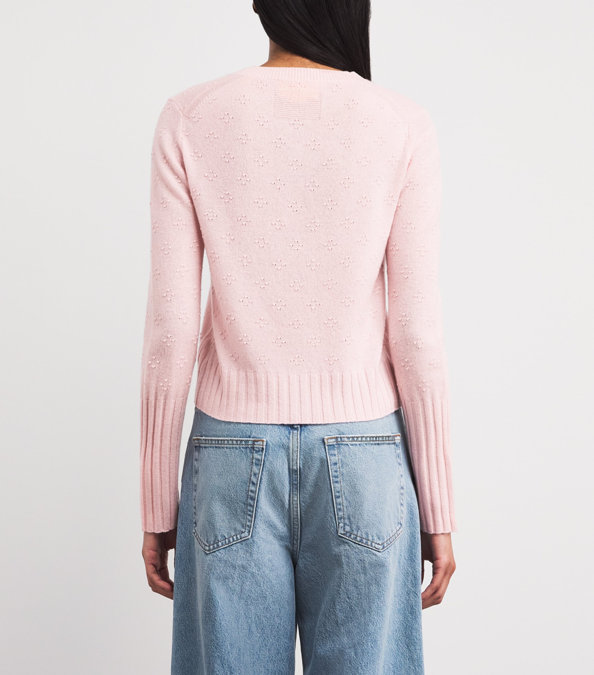 Guest In Residence Womens Cashmere Compass Shrunken Sweater Pwpnk Powder Pink Image 5