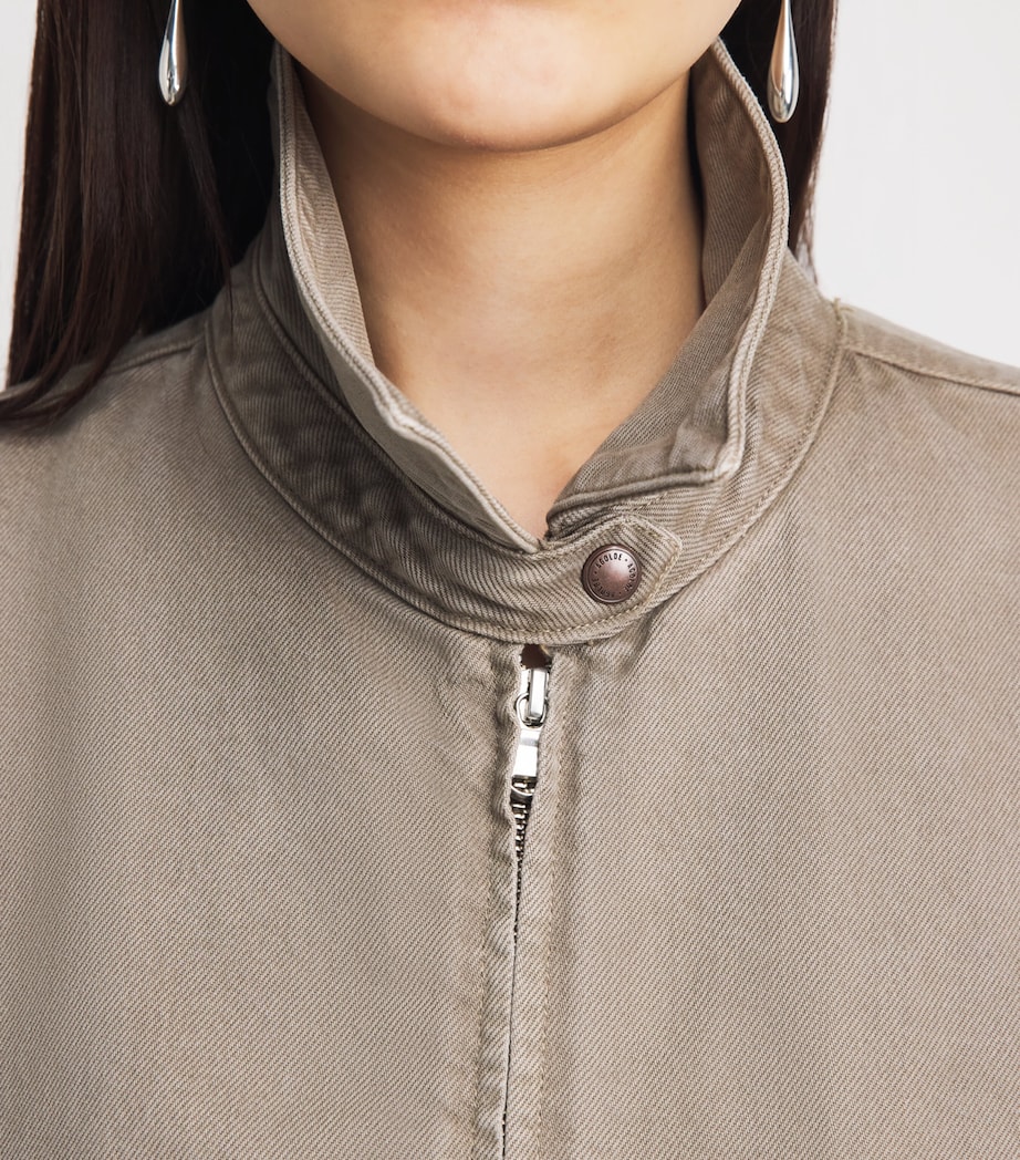 AGOLDE Womens Nile Denim Jacket Trail Md Grey Brown Image 3