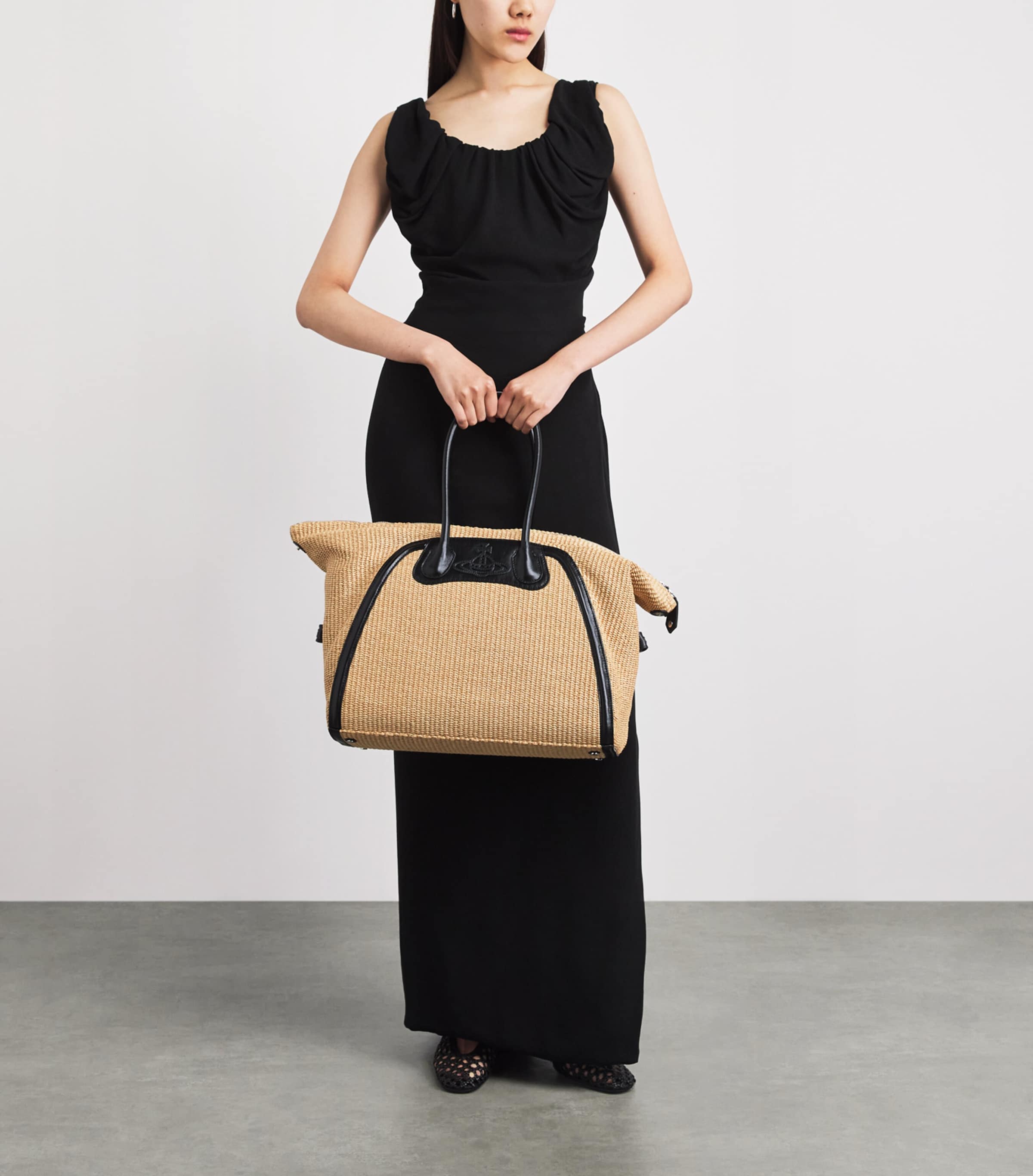 Vivienne Westwood Woven Shirley Top-Handle Bag Natural Image 2
