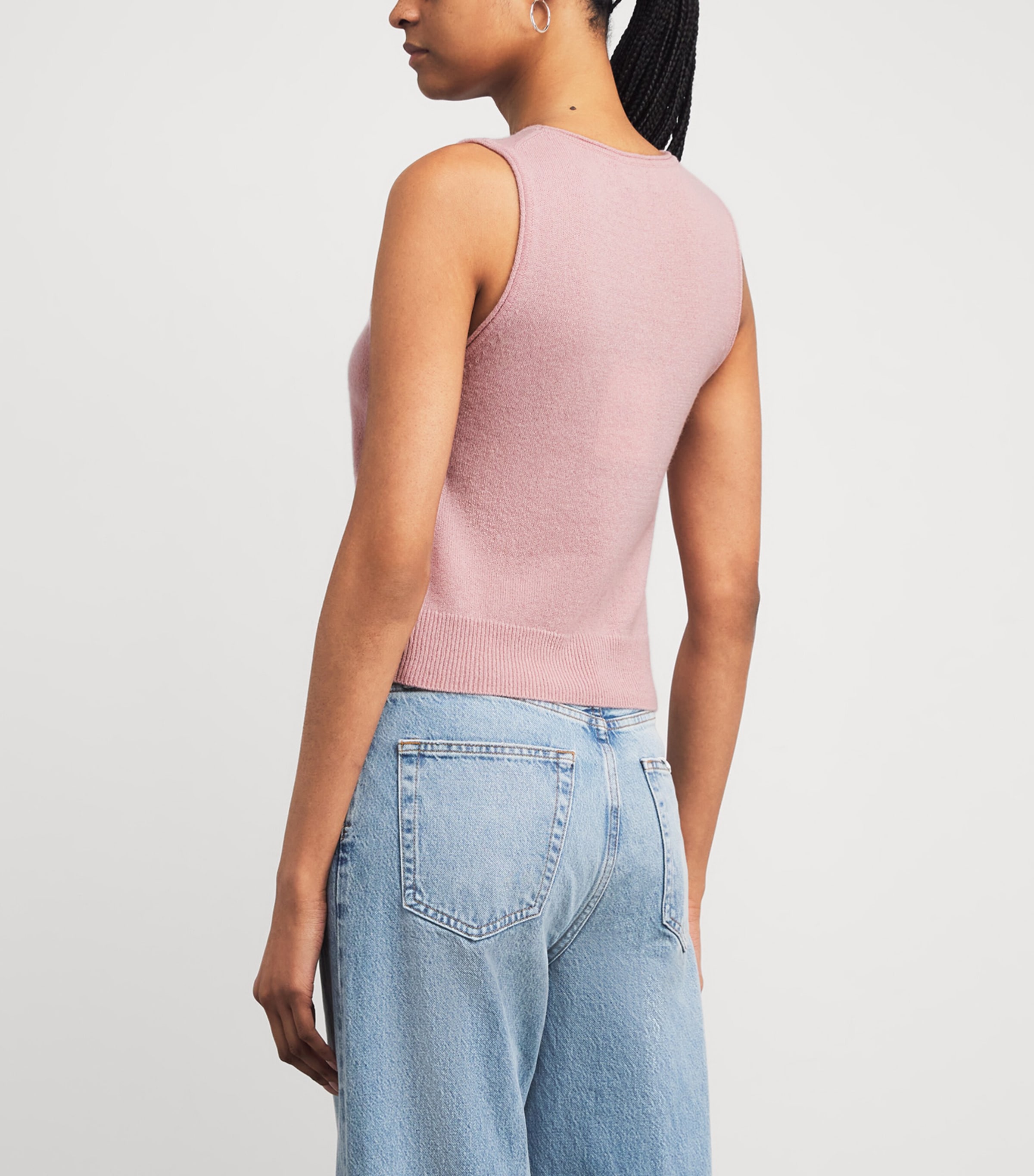 Cashmere Sweater Vest SMOKE PINK Image 4