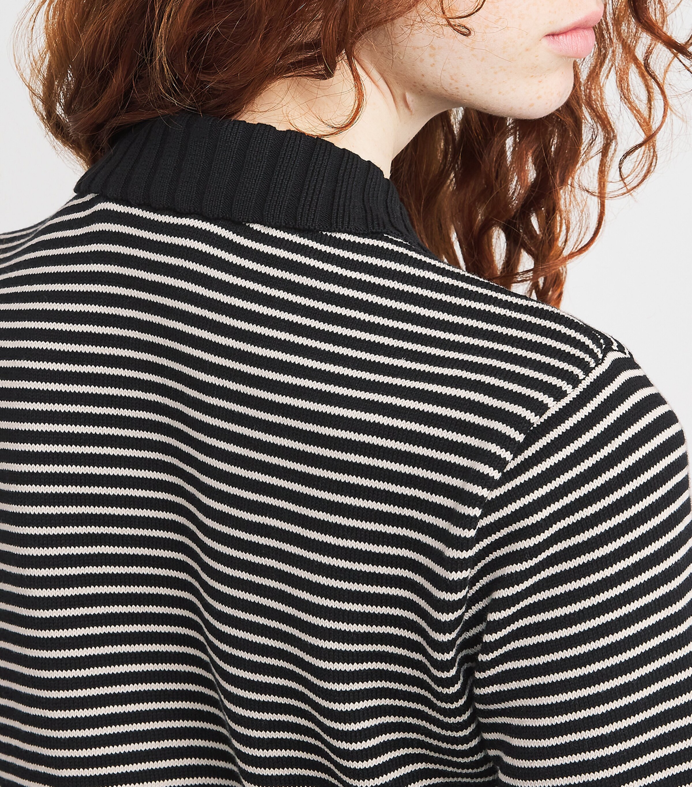 FRAME Womens Cotton The Graduate Sweater Black Multi Image 6