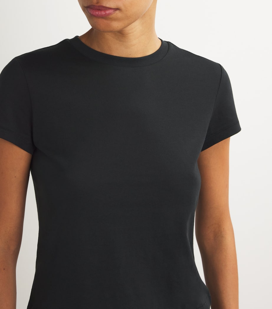 Cotton-Blend Shrunken T-Shirt ONYX Image 6
