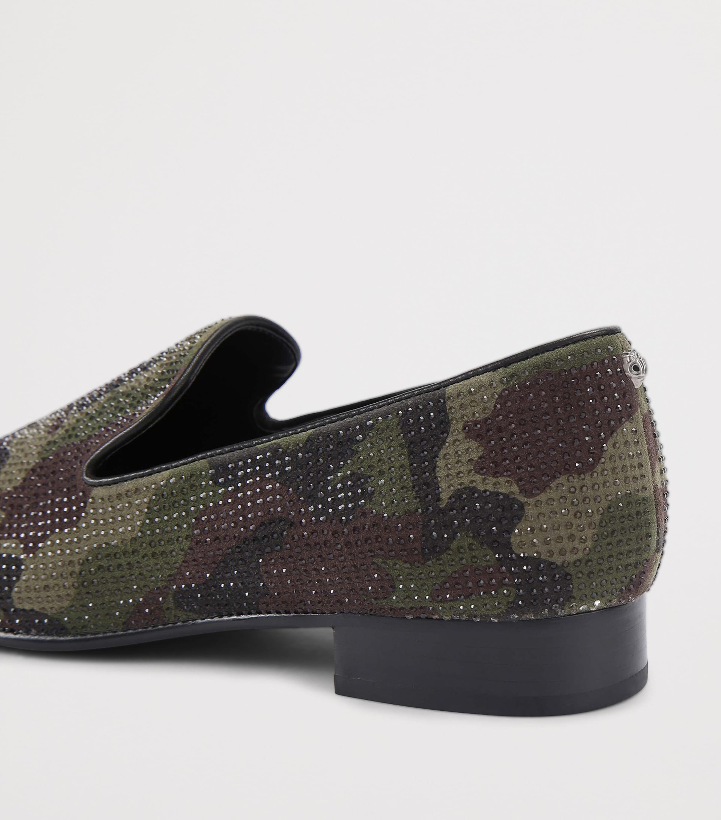 Kurt Geiger London Suede Embellished Ace Loafers Dark Green Image 3