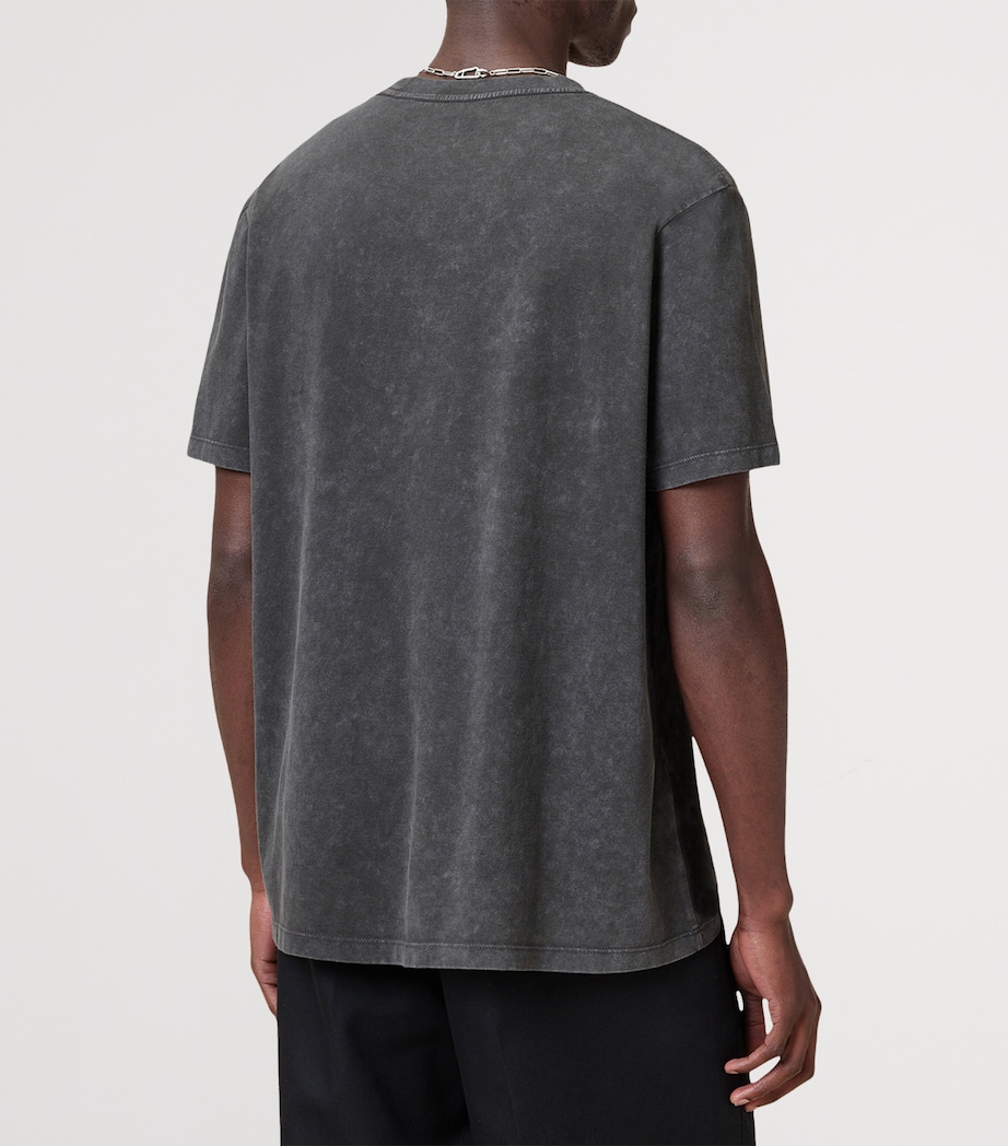 AllSaints Mens Organic Cotton Saka T-Shirt Washed Black Image 6