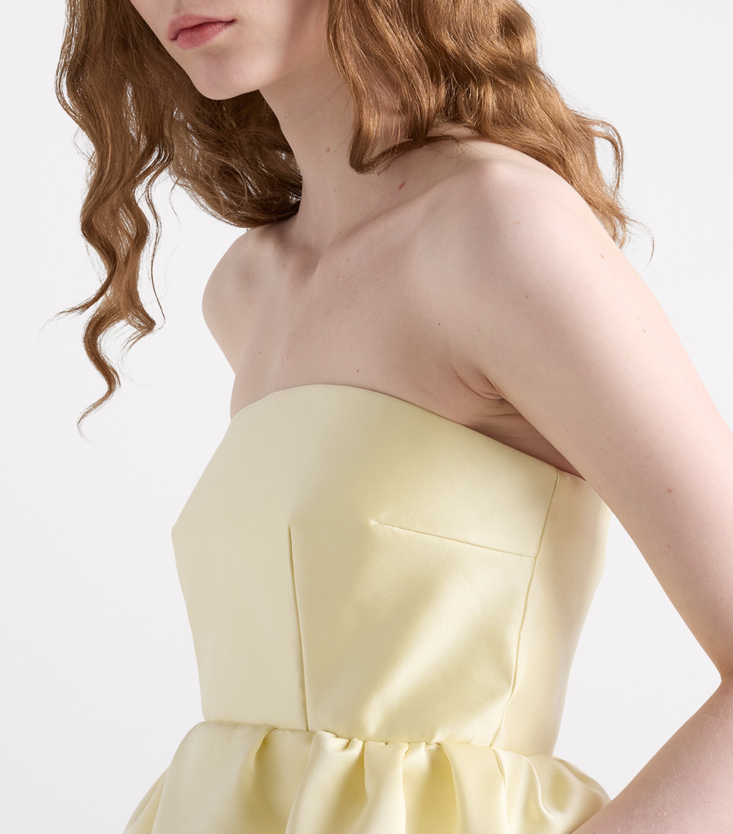 Prada Womens Silk Strapless Maxi Dress Image 5