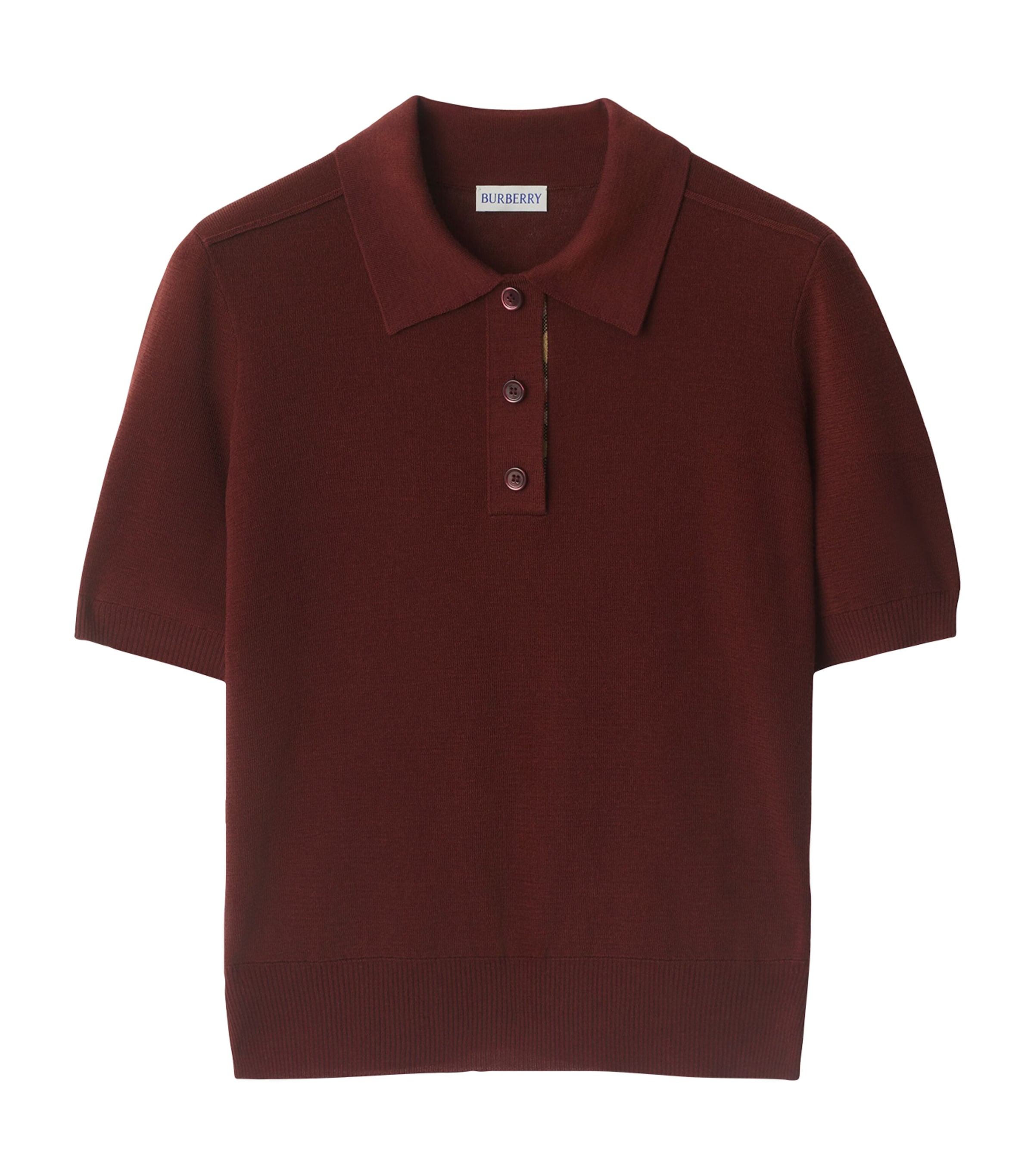 Burberry Wool Knitted Polo Shirt In Brown