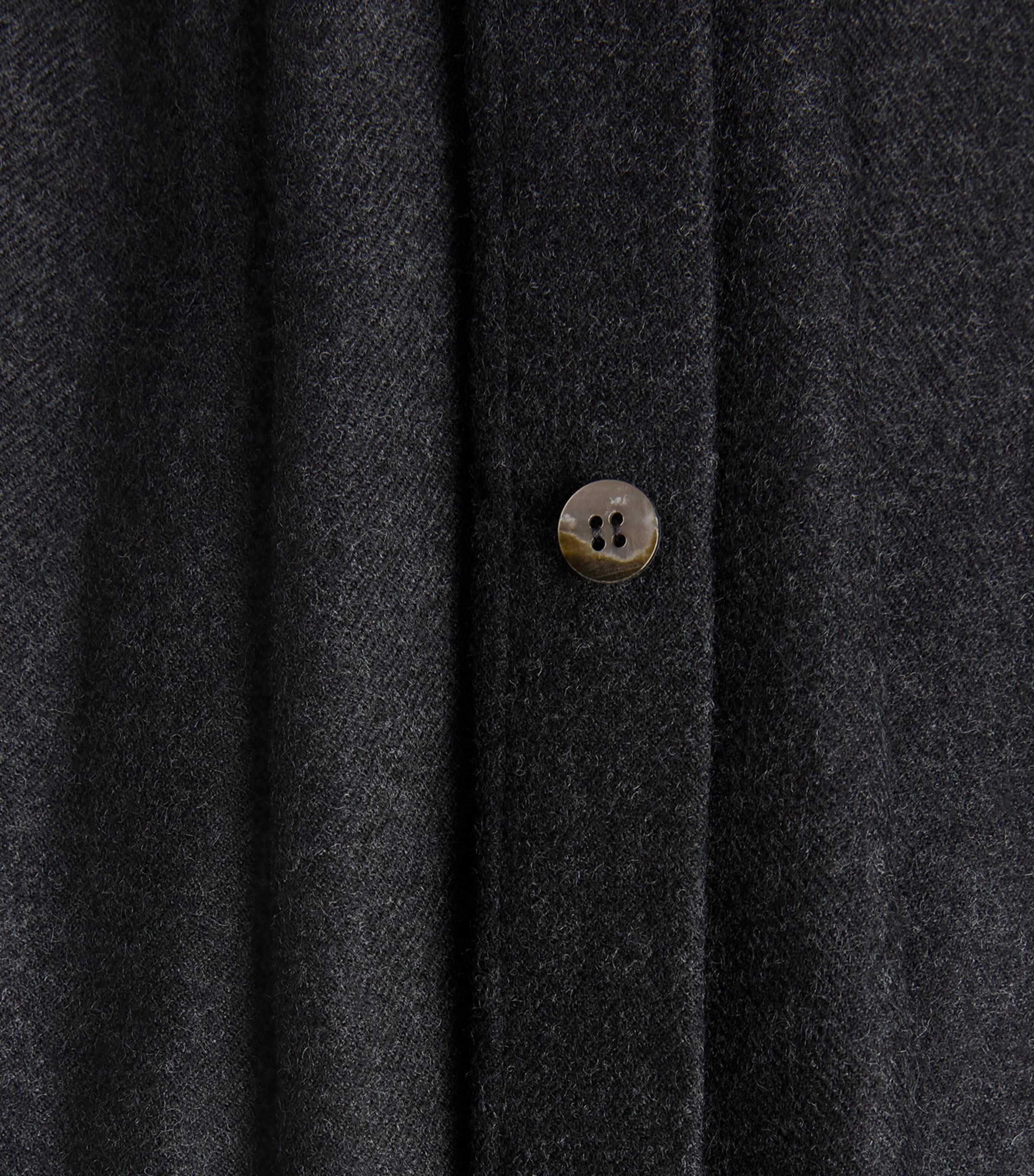 Le 17 Septembre Mens Wool Half-Placket Overshirt Charcoal Image 6