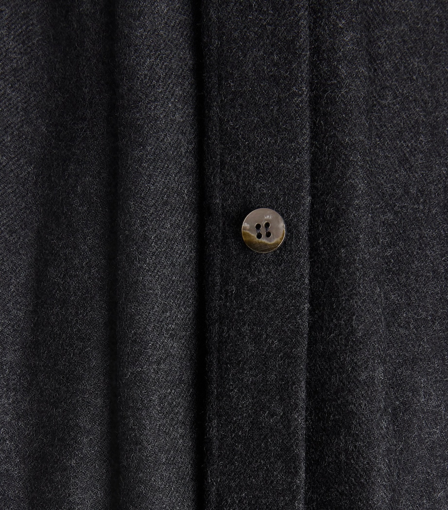 Le 17 Septembre Mens Wool Half-Placket Overshirt Charcoal Image 6