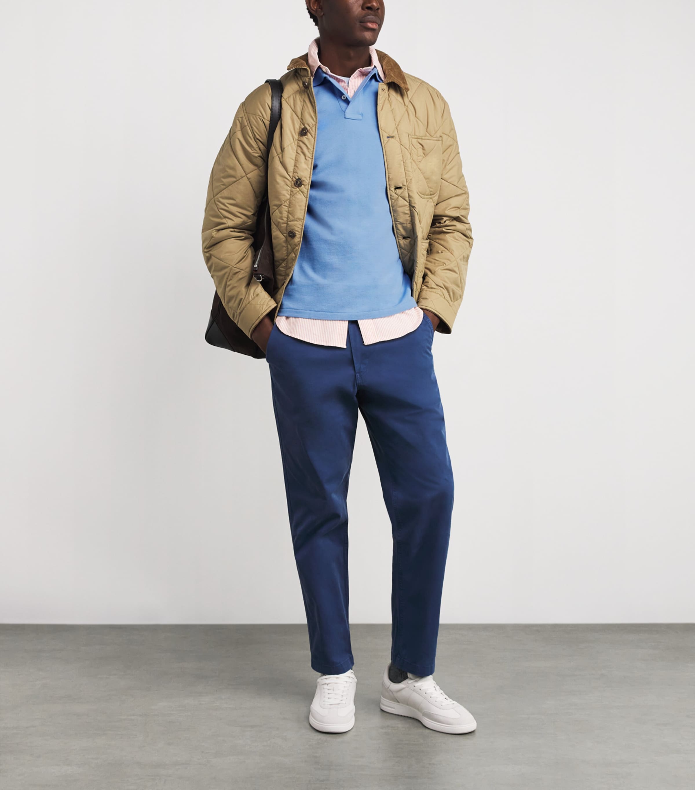 Cotton Mesh Custom-Fit Polo Shirt BRISTOL BLUE Image 2