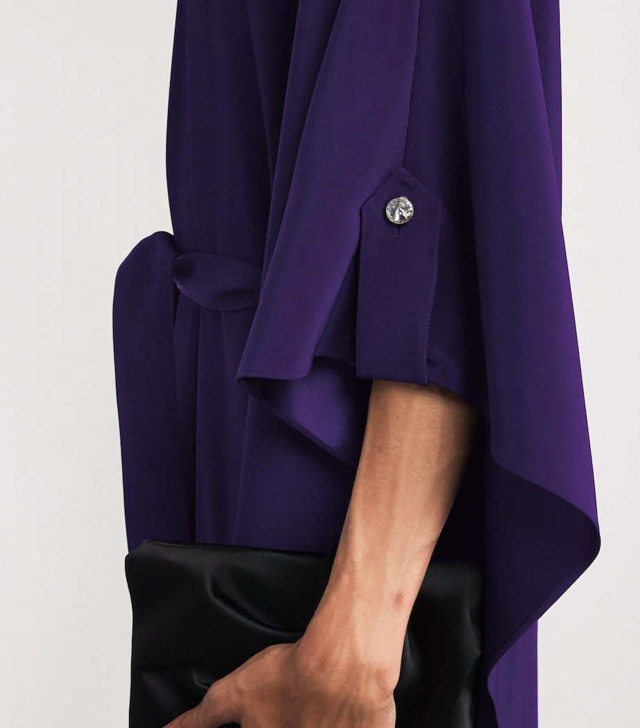 Satin Kaftan Maxi Dress 5145 DARK PURPLE Image 6