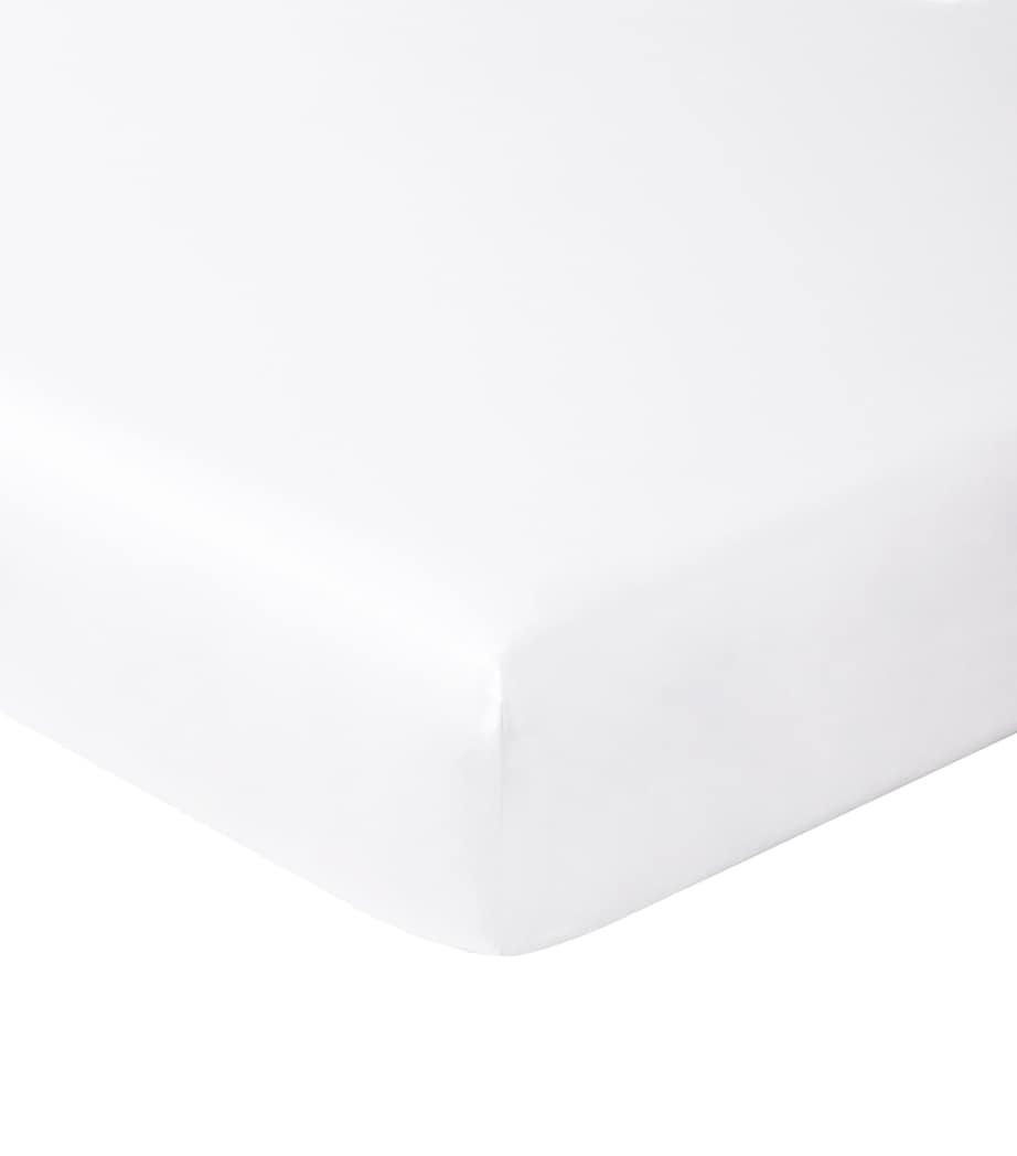 Cotton Adagio King Fitted Sheet (160cm x 200cm) BLANC Image 2