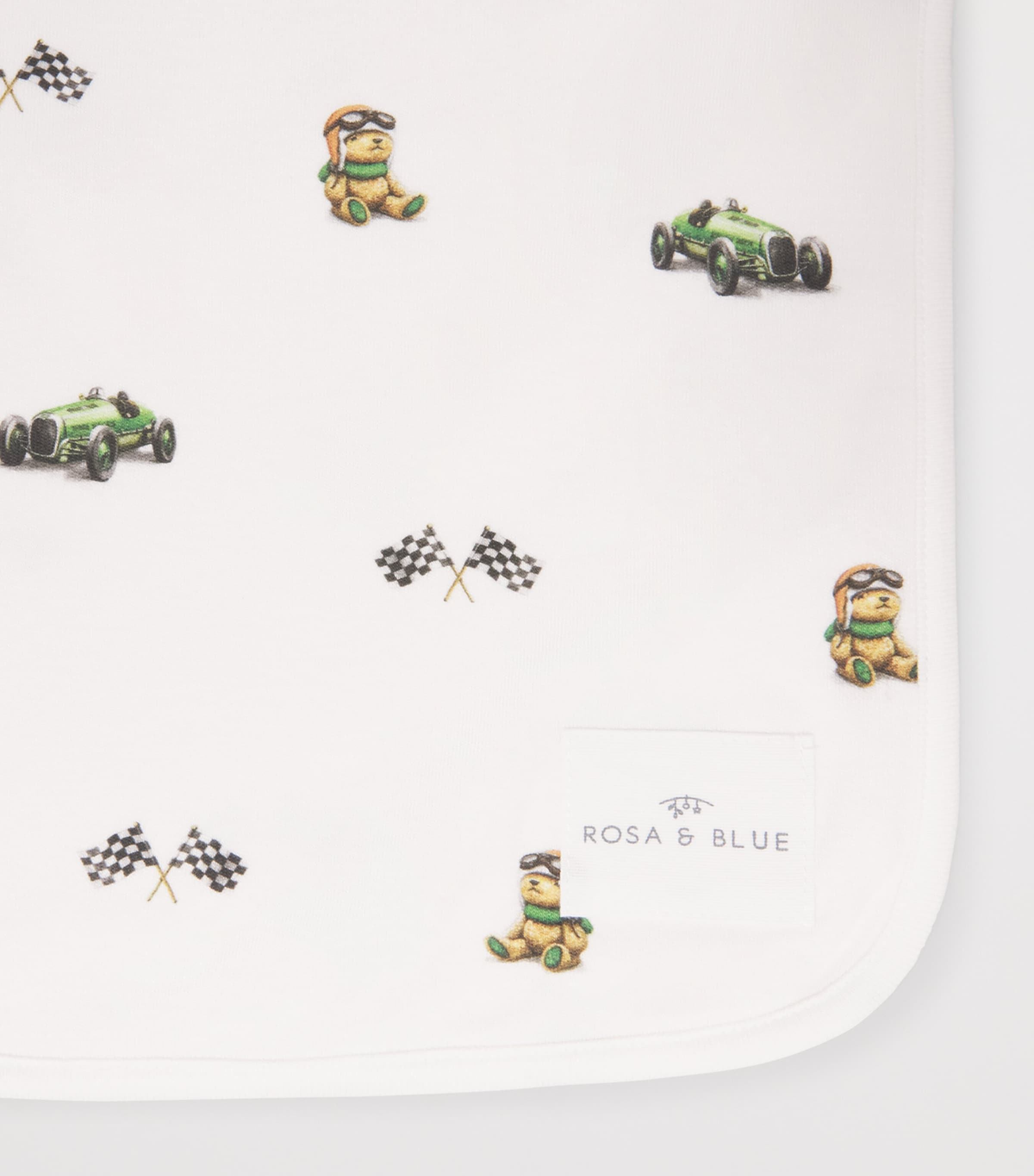 Rosa & Blue Bamboo-Organic Cotton Bear Baby Blanket Harrods Excl Image 3